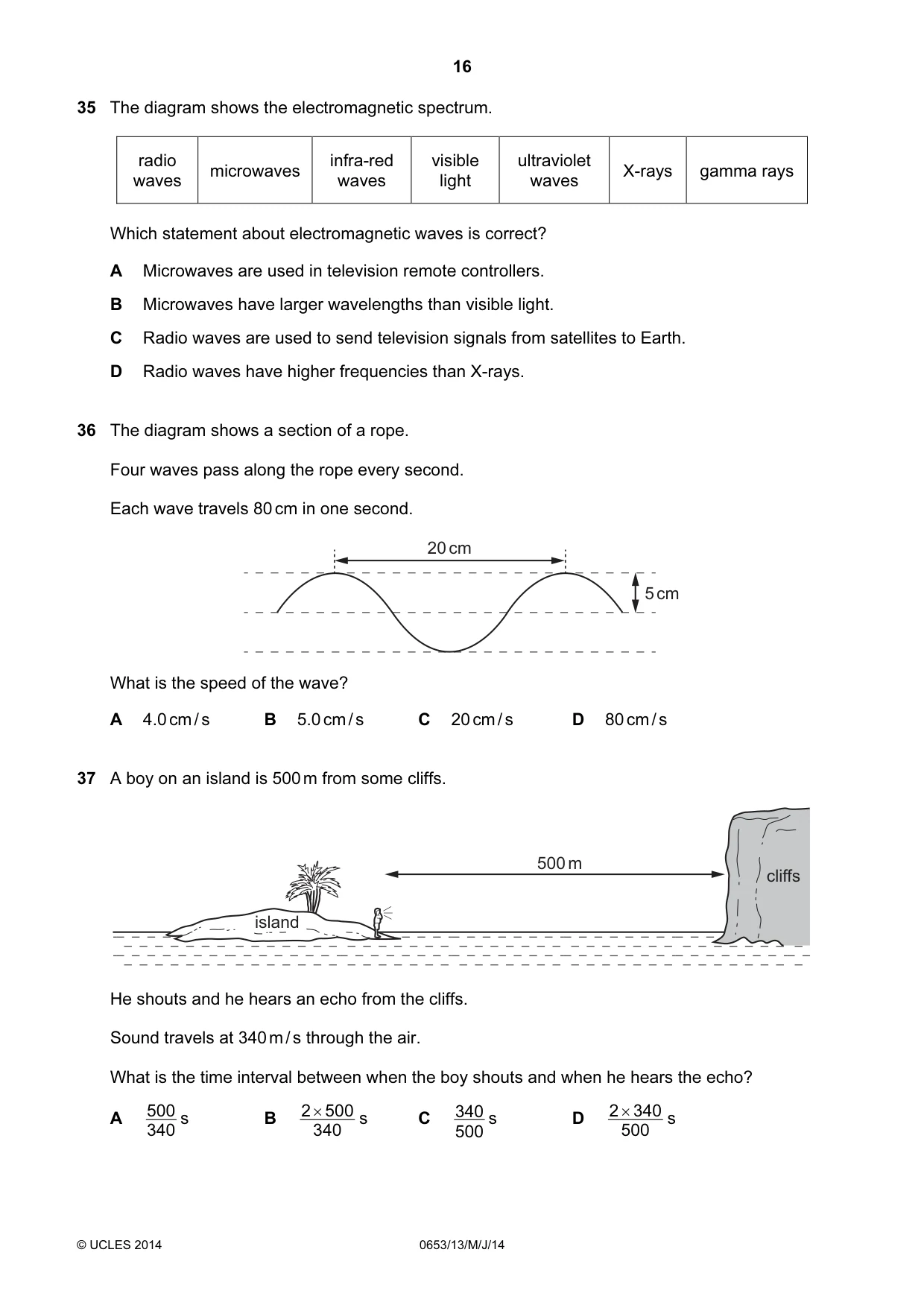 Cambridge IGCSE Science - Combined 0653 2014 May/June Paper 1 · Variant 3 question paper, page 16 of 20