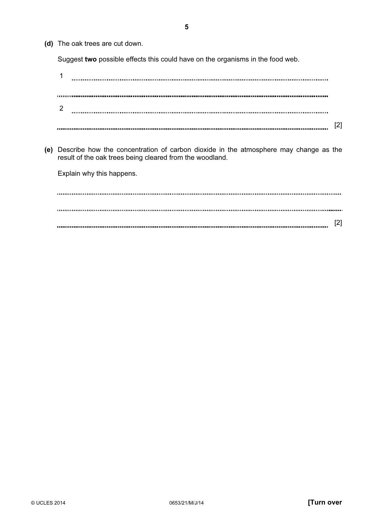 Cambridge IGCSE Science - Combined 0653 2014 May/June Paper 2 · Variant 1 question paper, page 5 of 24