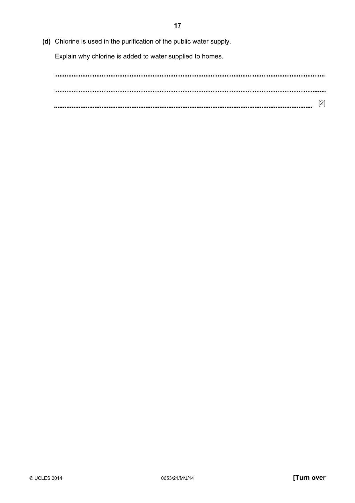 Cambridge IGCSE Science - Combined 0653 2014 May/June Paper 2 · Variant 1 question paper, page 17 of 24