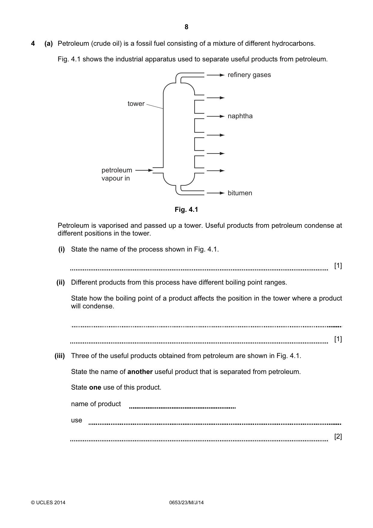 Cambridge IGCSE Science - Combined 0653 2014 May/June Paper 2 · Variant 3 question paper, page 8 of 24