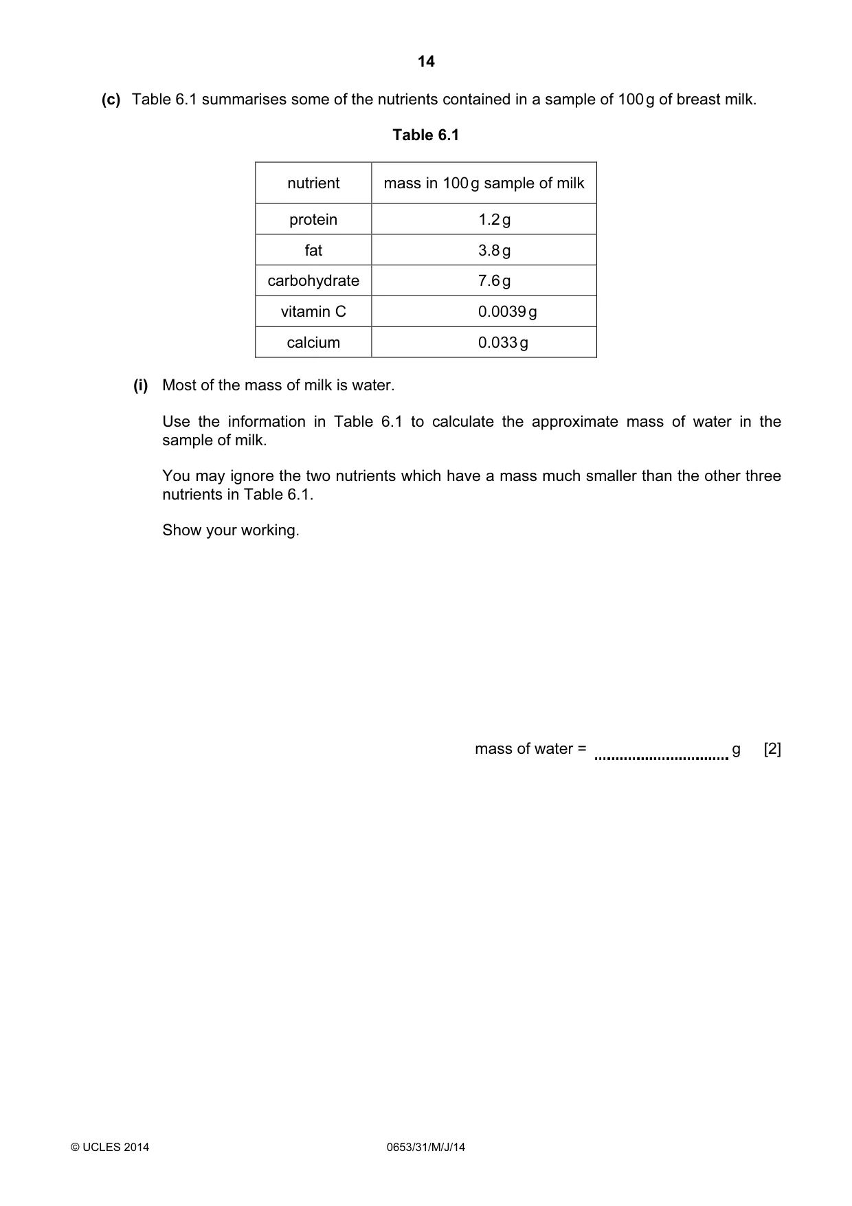 Cambridge IGCSE Science - Combined 0653 2014 May/June Paper 3 · Variant 1 question paper, page 14 of 24