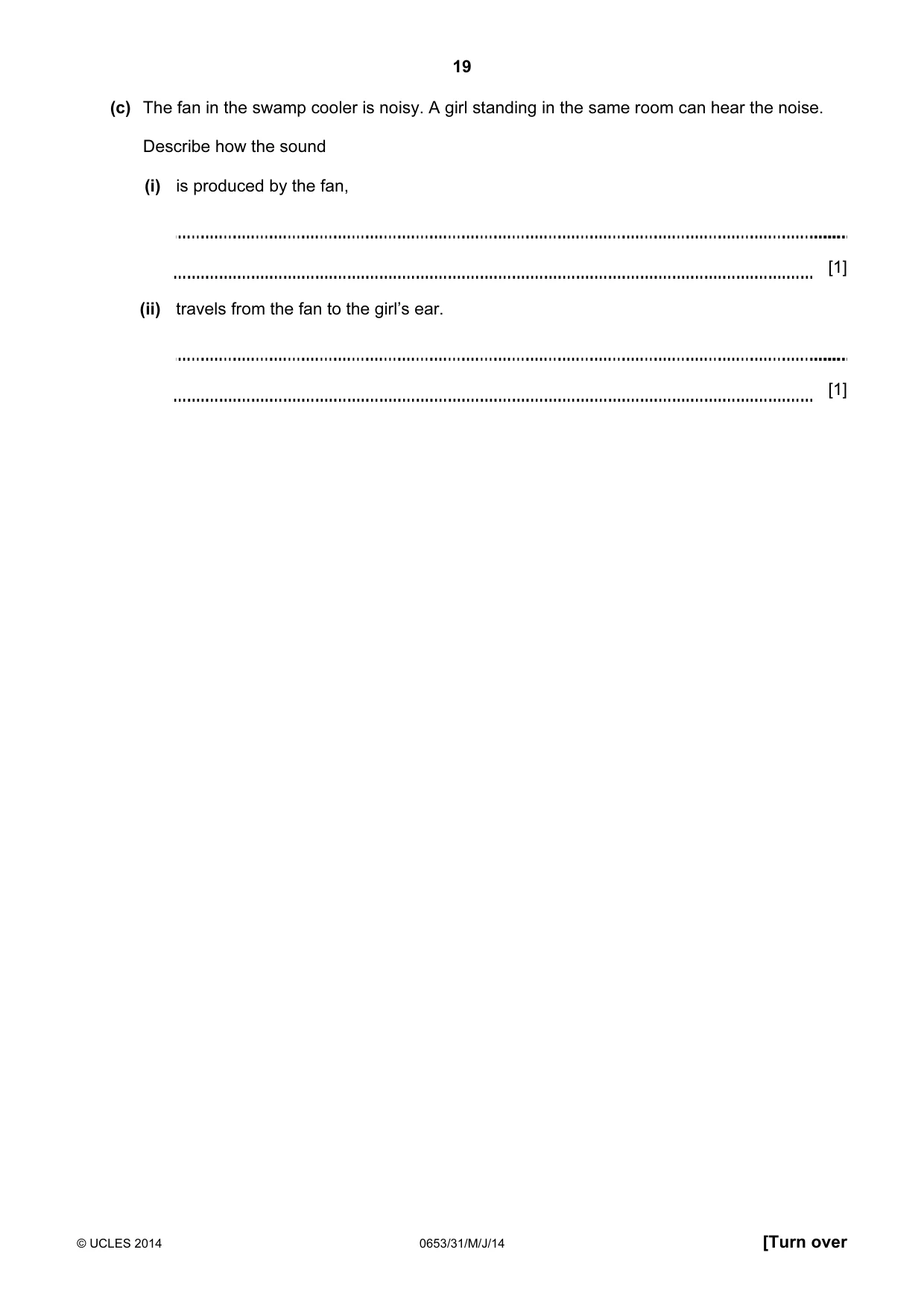 Cambridge IGCSE Science - Combined 0653 2014 May/June Paper 3 · Variant 1 question paper, page 19 of 24