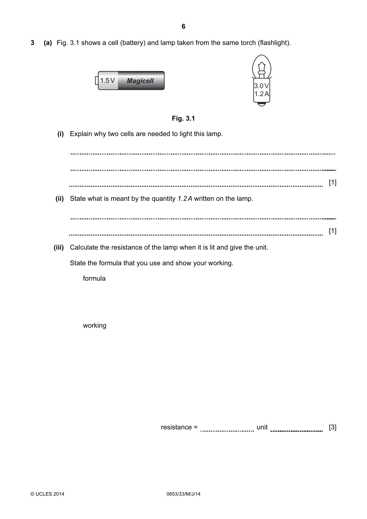 Cambridge IGCSE Science - Combined 0653 2014 May/June Paper 3 · Variant 3 question paper, page 6 of 24