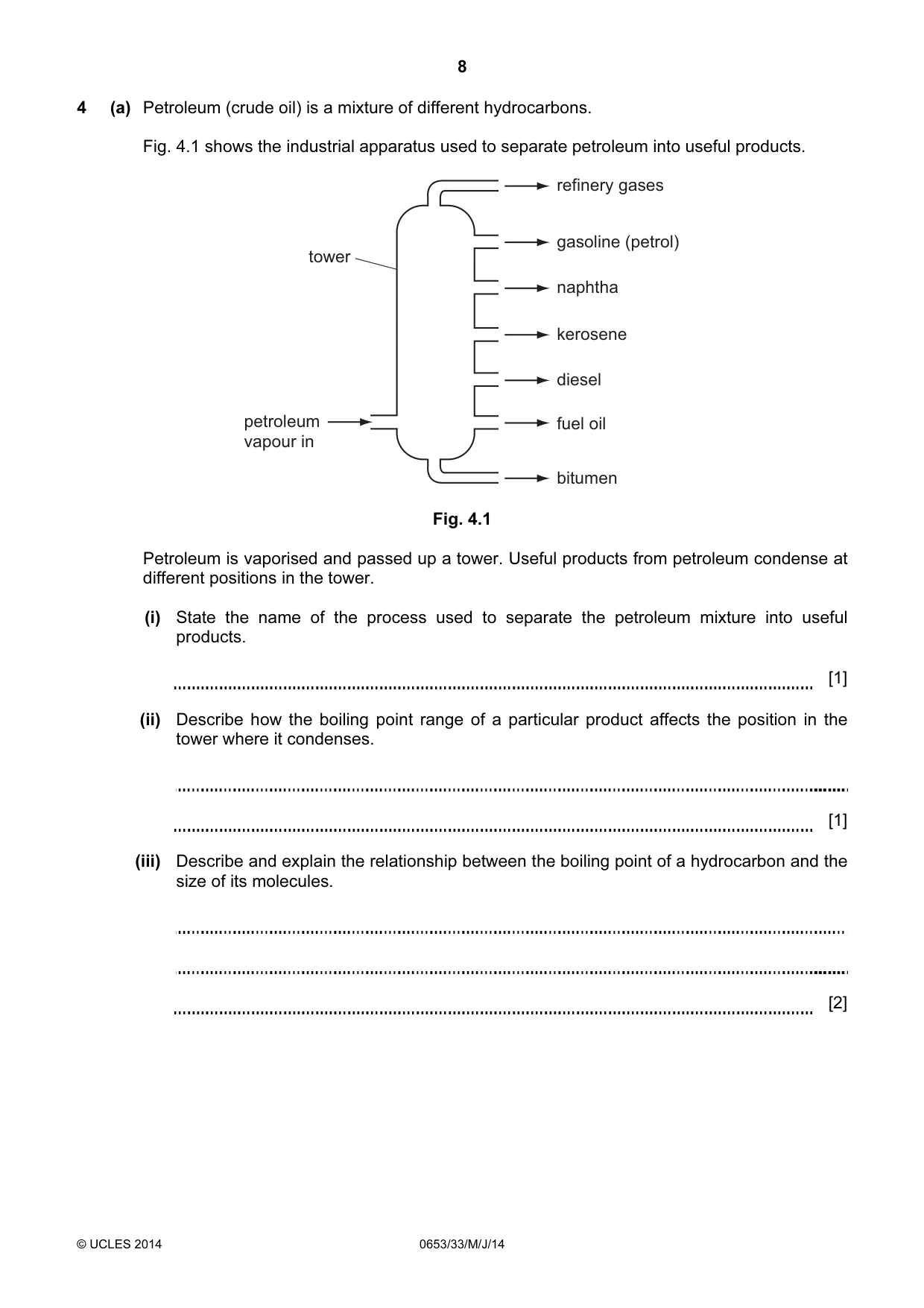 Cambridge IGCSE Science - Combined 0653 2014 May/June Paper 3 · Variant 3 question paper, page 8 of 24