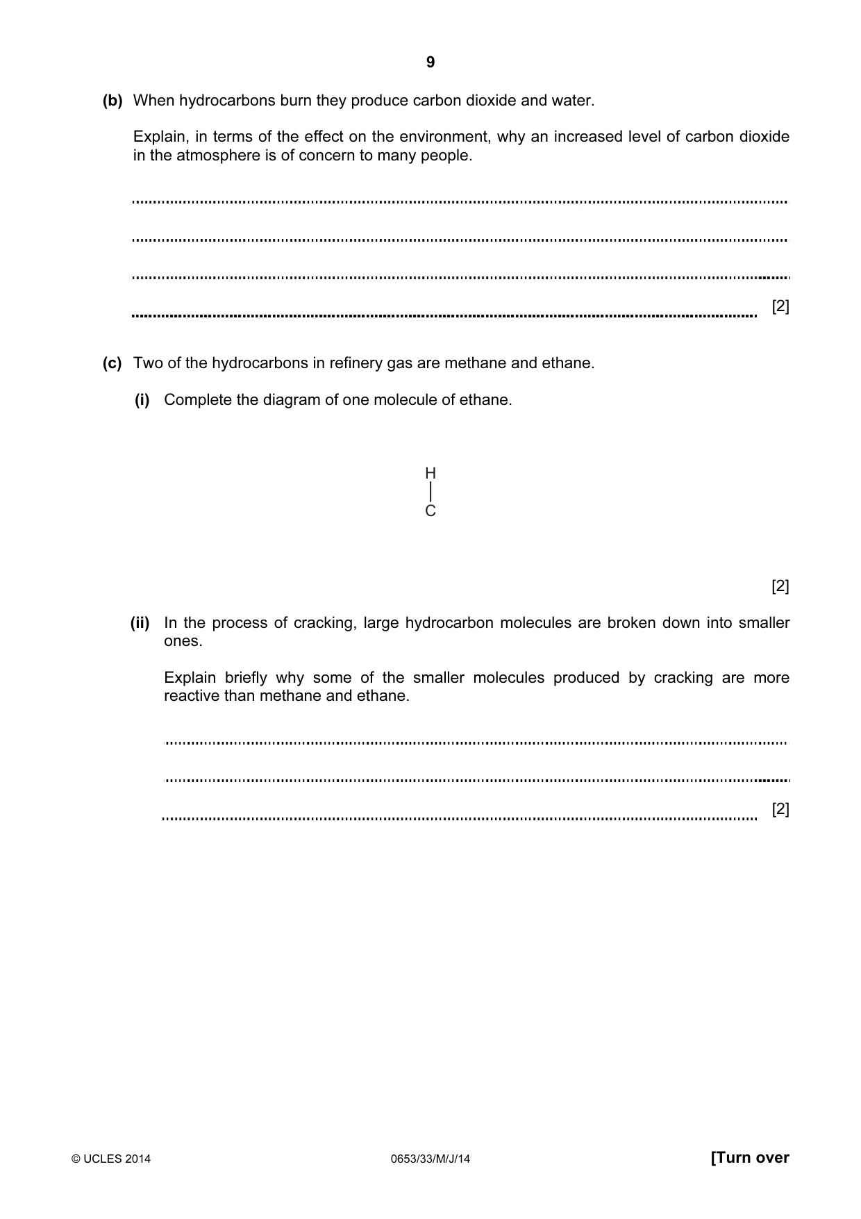 Cambridge IGCSE Science - Combined 0653 2014 May/June Paper 3 · Variant 3 question paper, page 9 of 24
