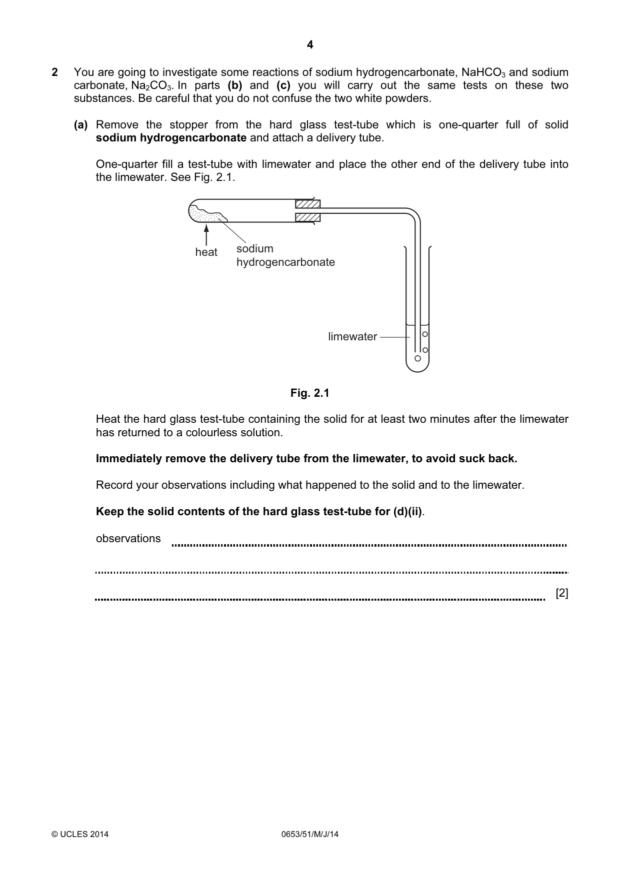 Cambridge IGCSE Science - Combined 0653 2014 May/June Paper 5 · Variant 1 question paper, page 4 of 12