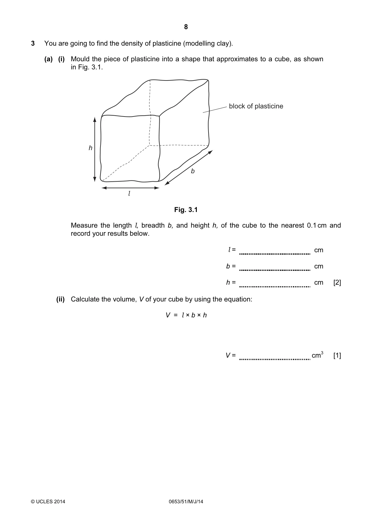 Cambridge IGCSE Science - Combined 0653 2014 May/June Paper 5 · Variant 1 question paper, page 8 of 12
