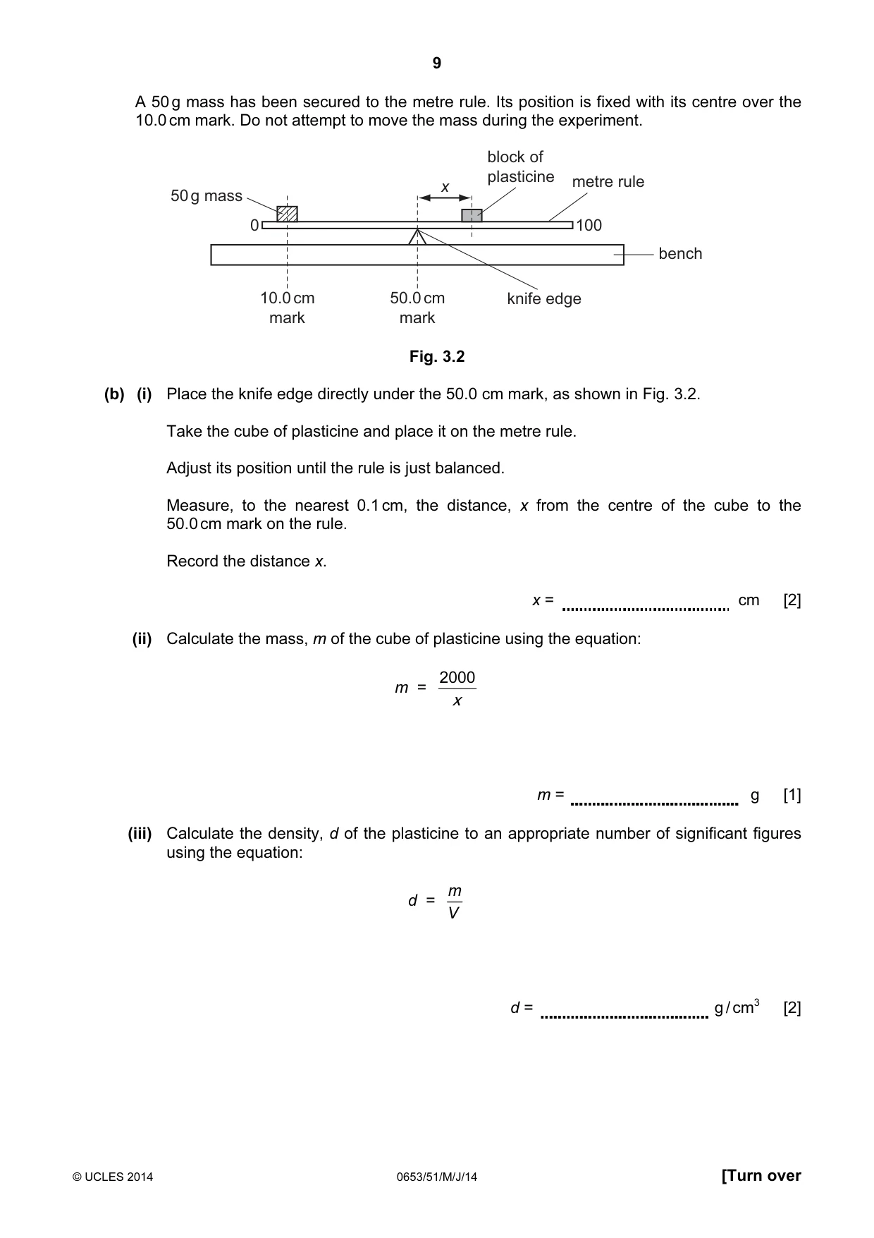 Cambridge IGCSE Science - Combined 0653 2014 May/June Paper 5 · Variant 1 question paper, page 9 of 12