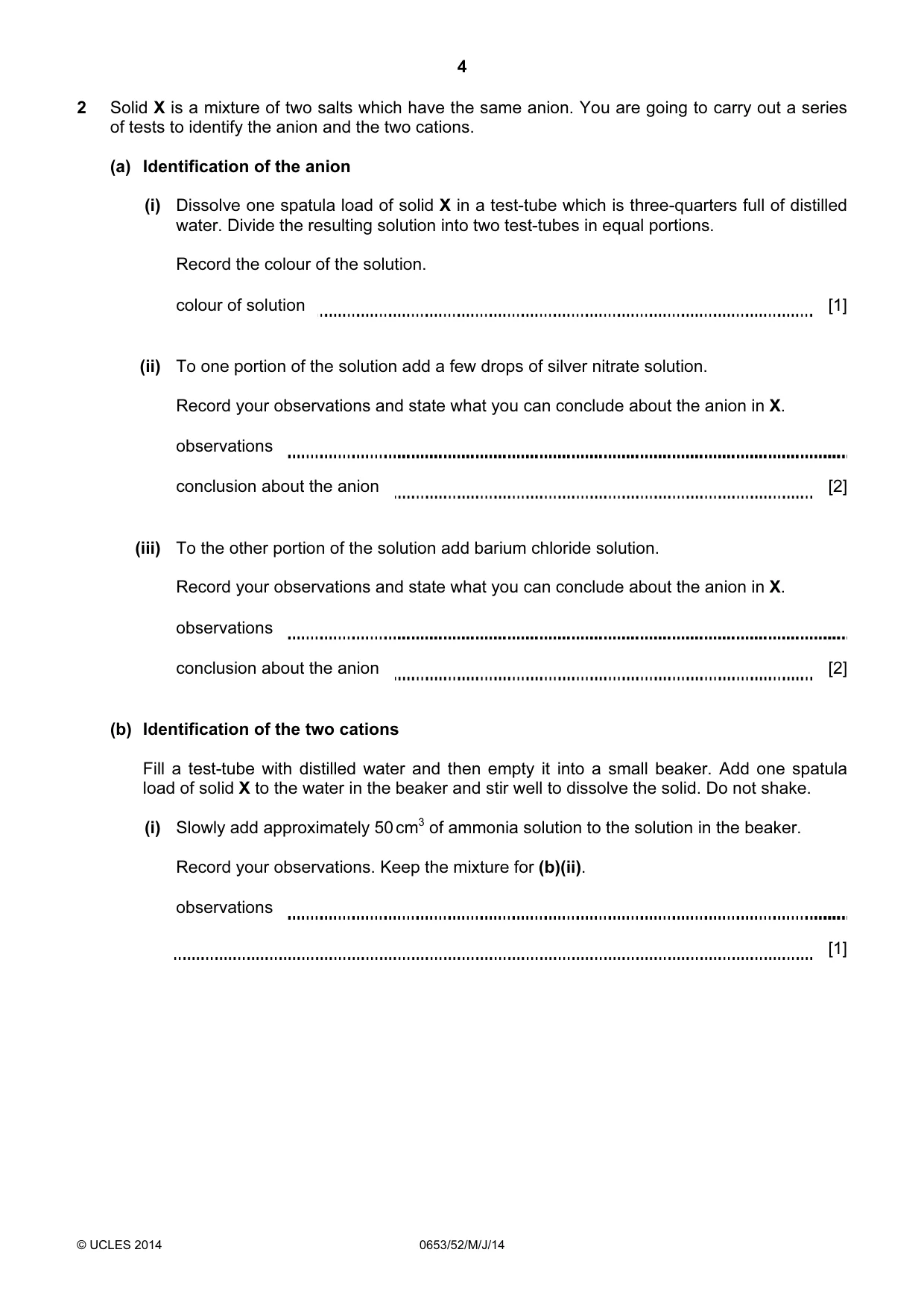 Cambridge IGCSE Science - Combined 0653 2014 May/June Paper 5 · Variant 2 question paper, page 4 of 8