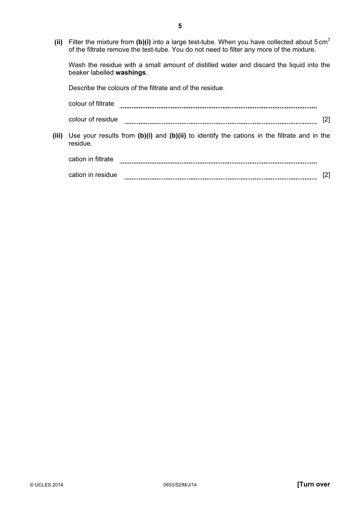 Cambridge IGCSE Science - Combined 0653 2014 May/June Paper 5 · Variant 2 question paper, page 5 of 8