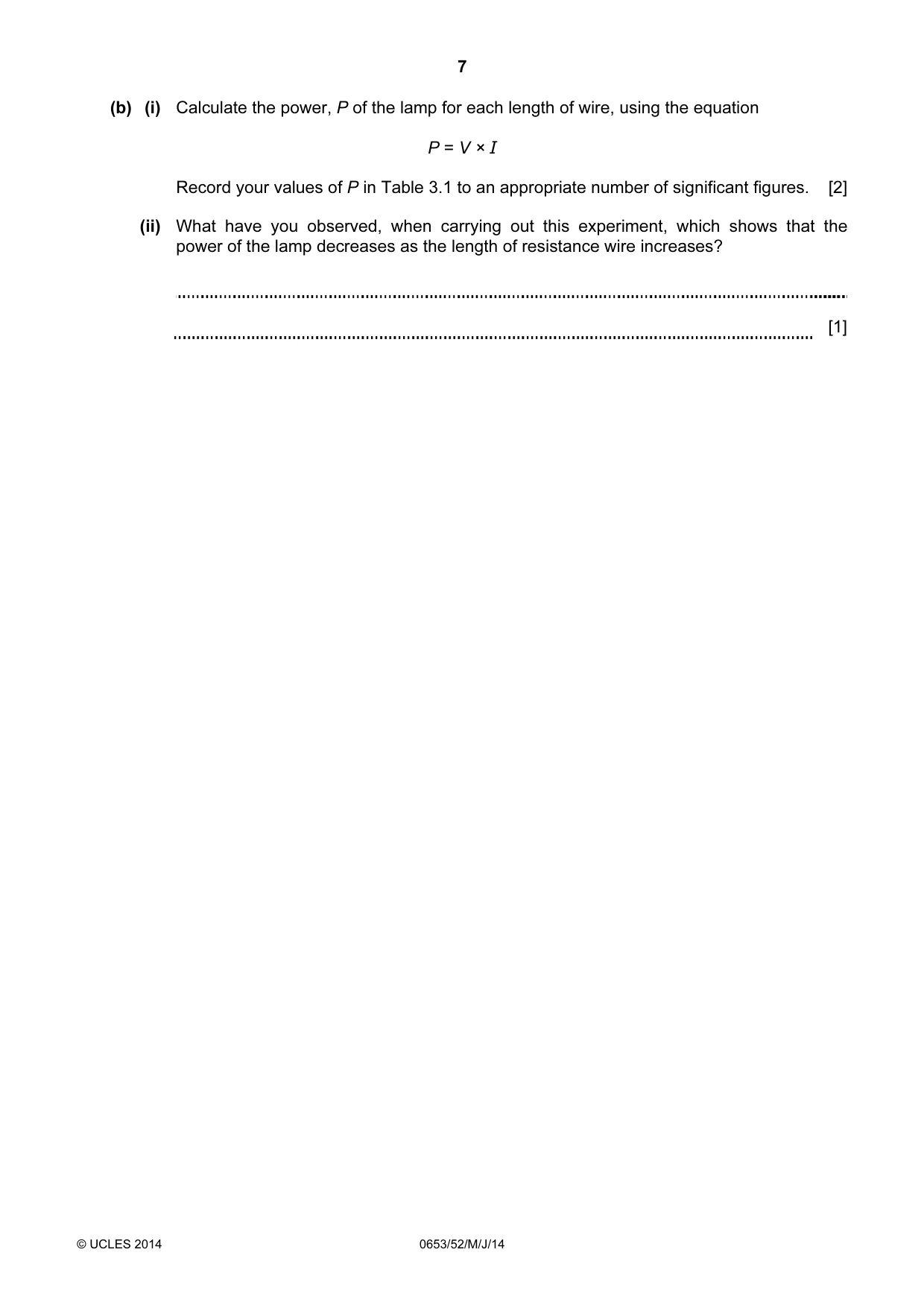 Cambridge IGCSE Science - Combined 0653 2014 May/June Paper 5 · Variant 2 question paper, page 7 of 8