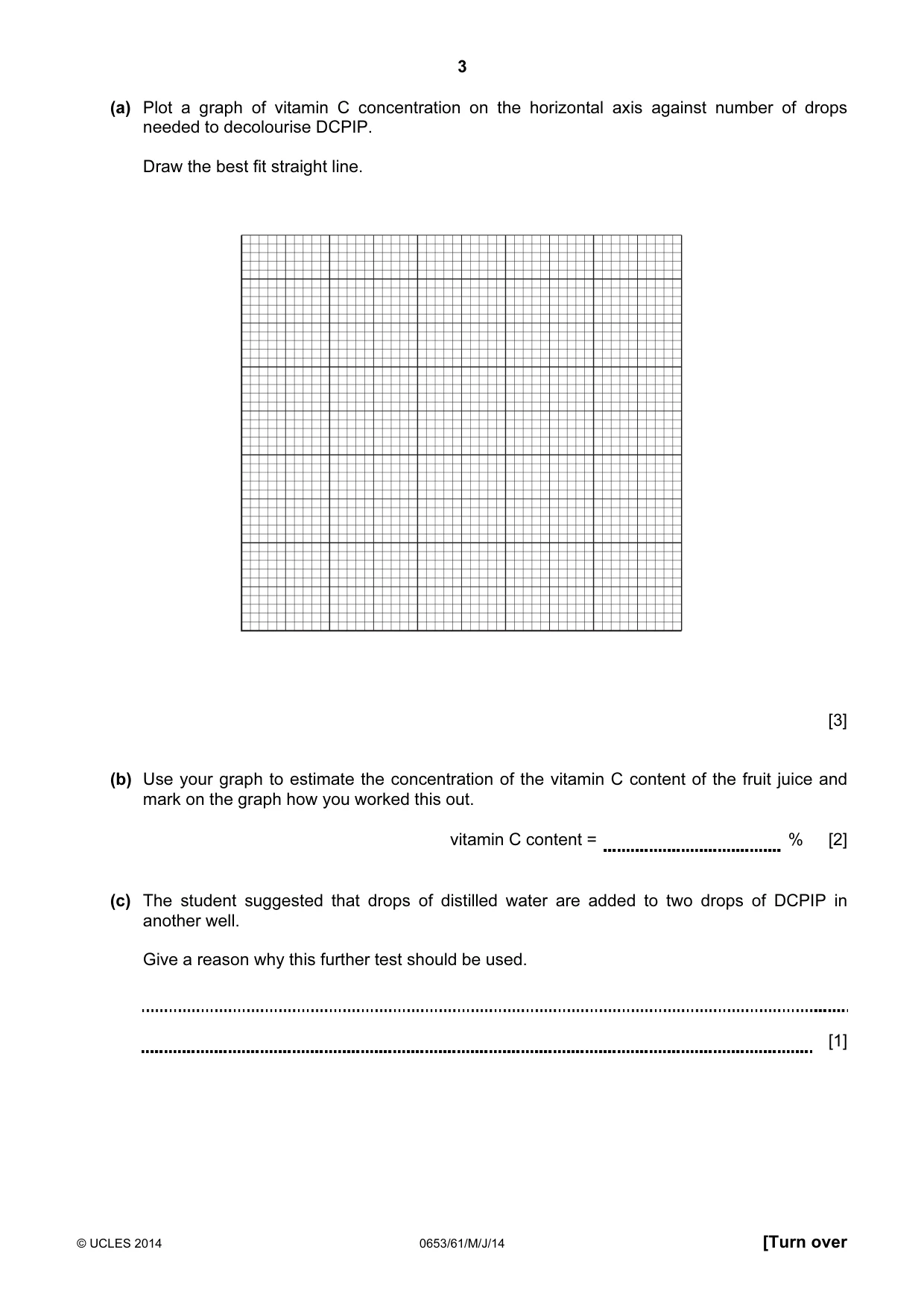 Cambridge IGCSE Science - Combined 0653 2014 May/June Paper 6 · Variant 1 question paper, page 3 of 20