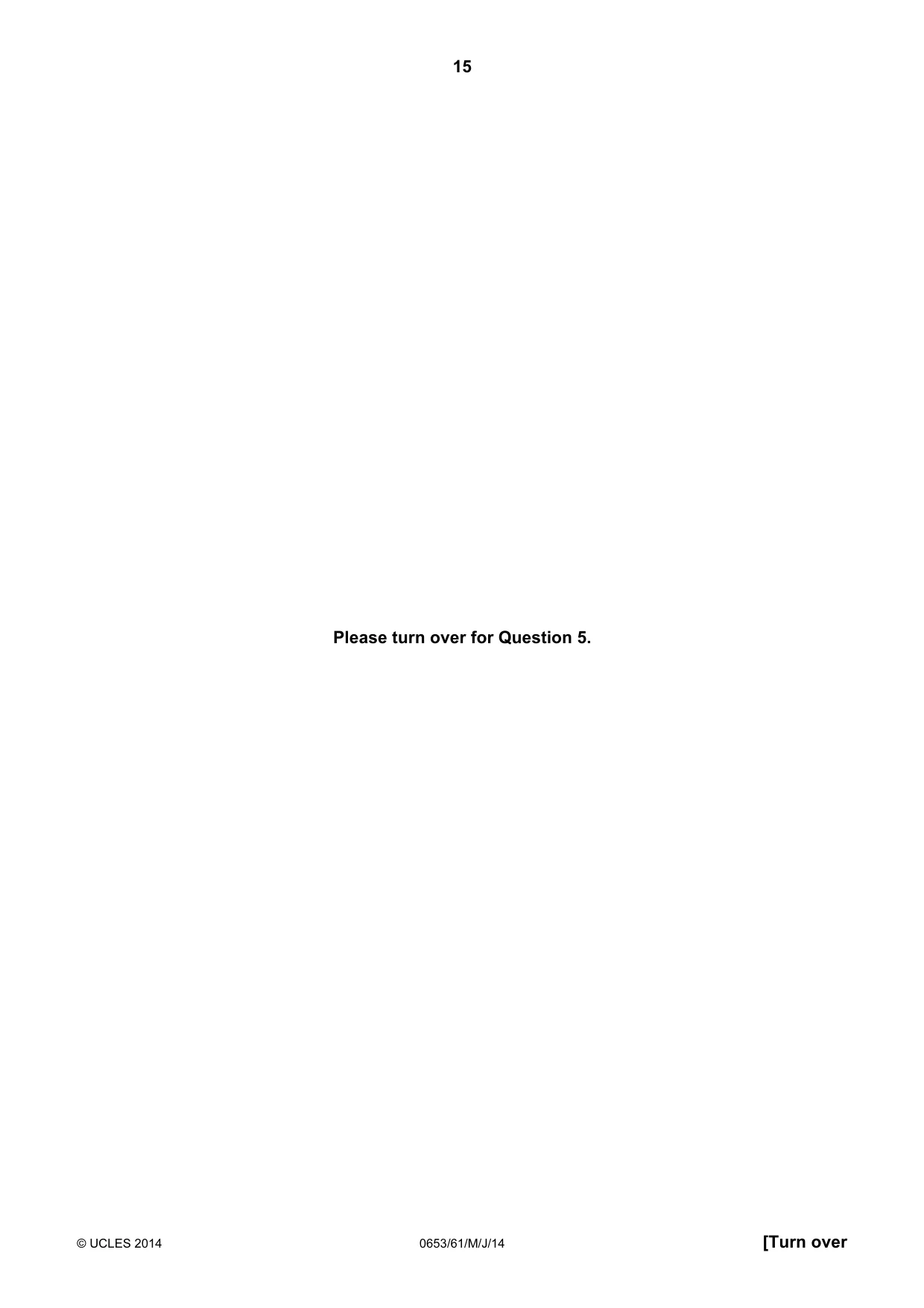 Cambridge IGCSE Science - Combined 0653 2014 May/June Paper 6 · Variant 1 question paper, page 15 of 20