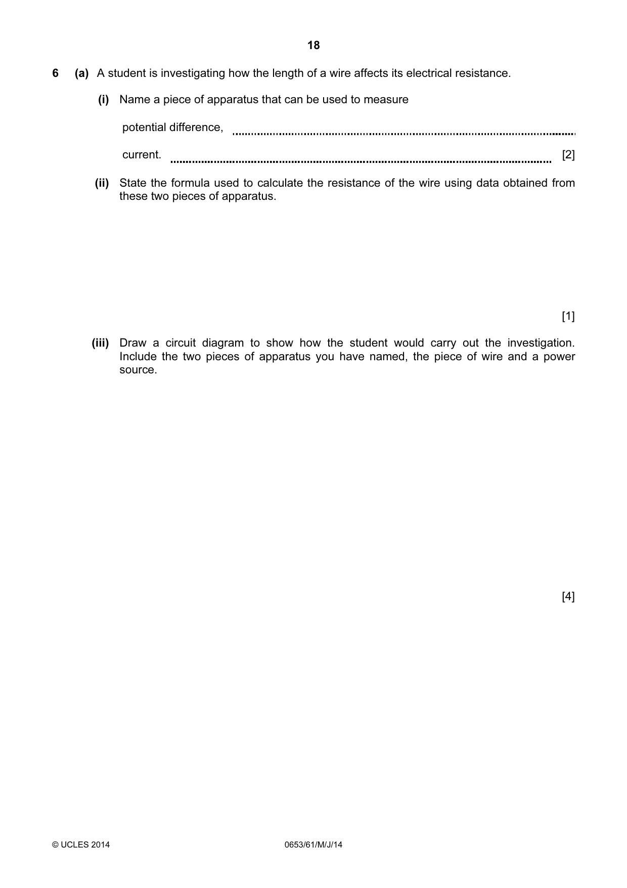 Cambridge IGCSE Science - Combined 0653 2014 May/June Paper 6 · Variant 1 question paper, page 18 of 20