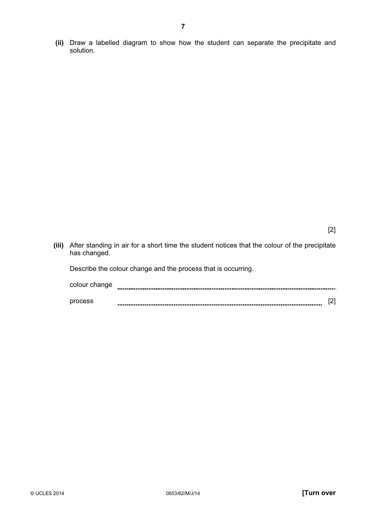 Cambridge IGCSE Science - Combined 0653 2014 May/June Paper 6 · Variant 2 question paper, page 7 of 20