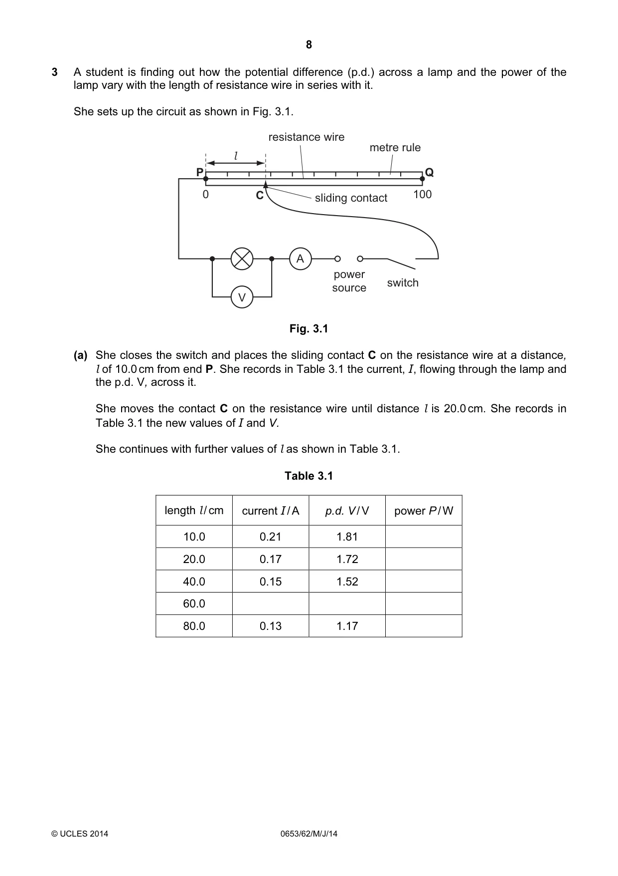 Cambridge IGCSE Science - Combined 0653 2014 May/June Paper 6 · Variant 2 question paper, page 8 of 20