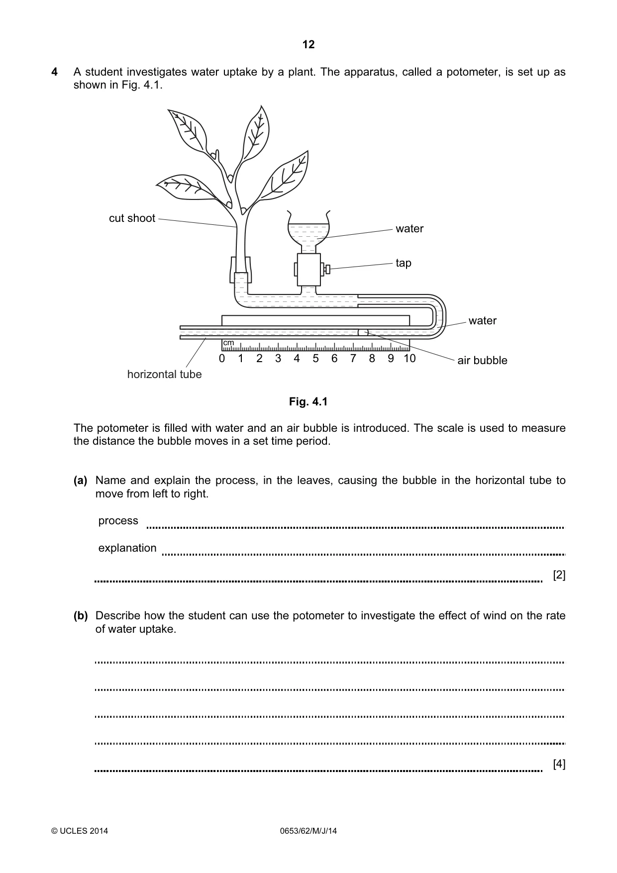 Cambridge IGCSE Science - Combined 0653 2014 May/June Paper 6 · Variant 2 question paper, page 12 of 20