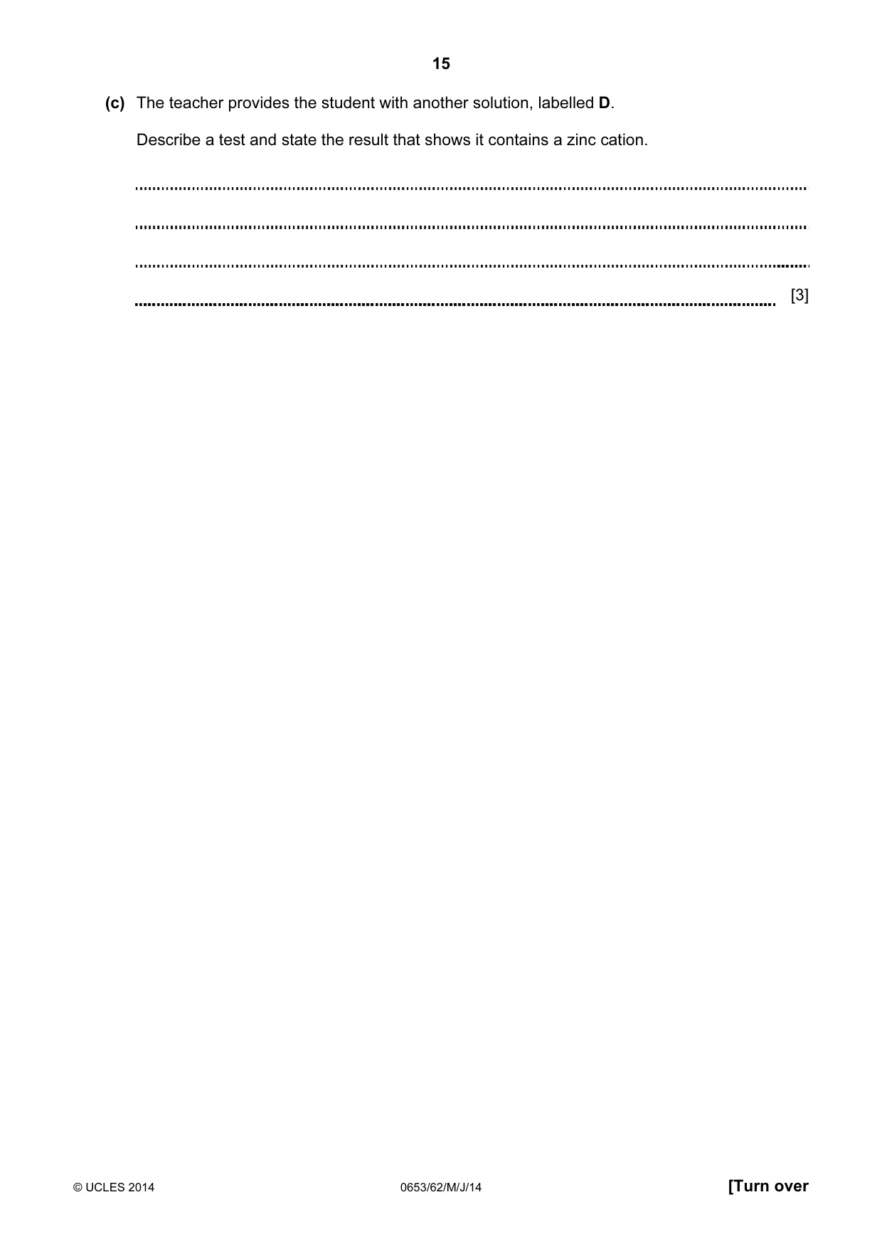 Cambridge IGCSE Science - Combined 0653 2014 May/June Paper 6 · Variant 2 question paper, page 15 of 20
