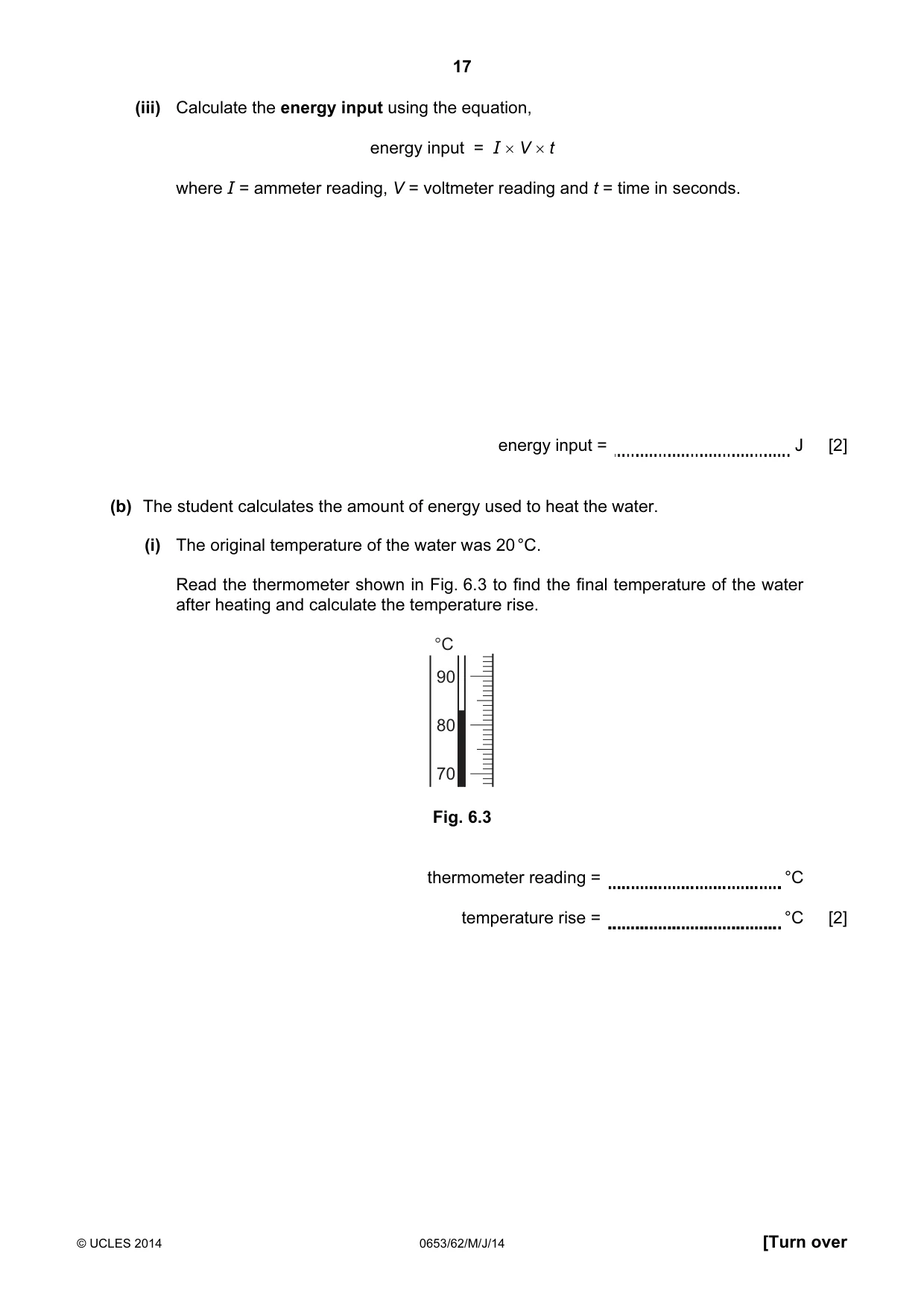 Cambridge IGCSE Science - Combined 0653 2014 May/June Paper 6 · Variant 2 question paper, page 17 of 20