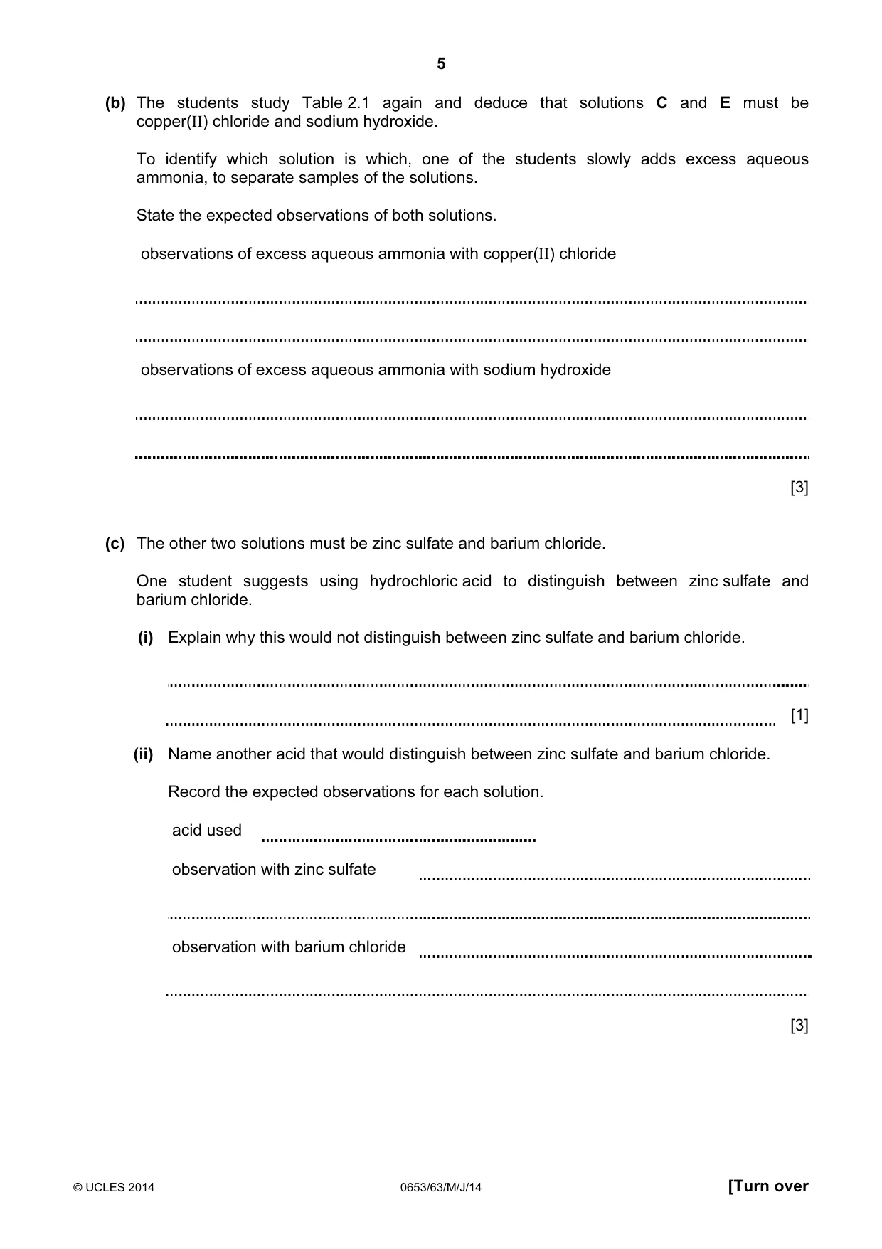 Cambridge IGCSE Science - Combined 0653 2014 May/June Paper 6 · Variant 3 question paper, page 5 of 20