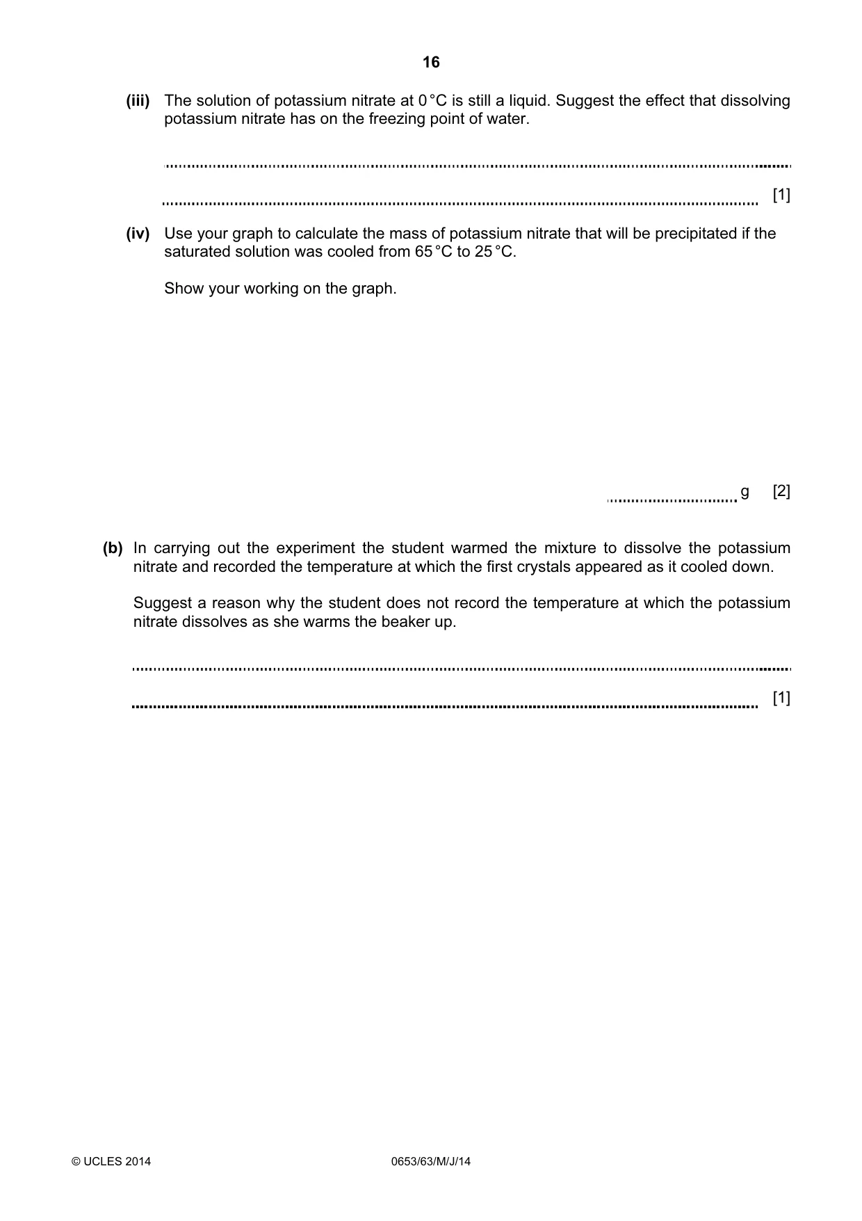 Cambridge IGCSE Science - Combined 0653 2014 May/June Paper 6 · Variant 3 question paper, page 16 of 20
