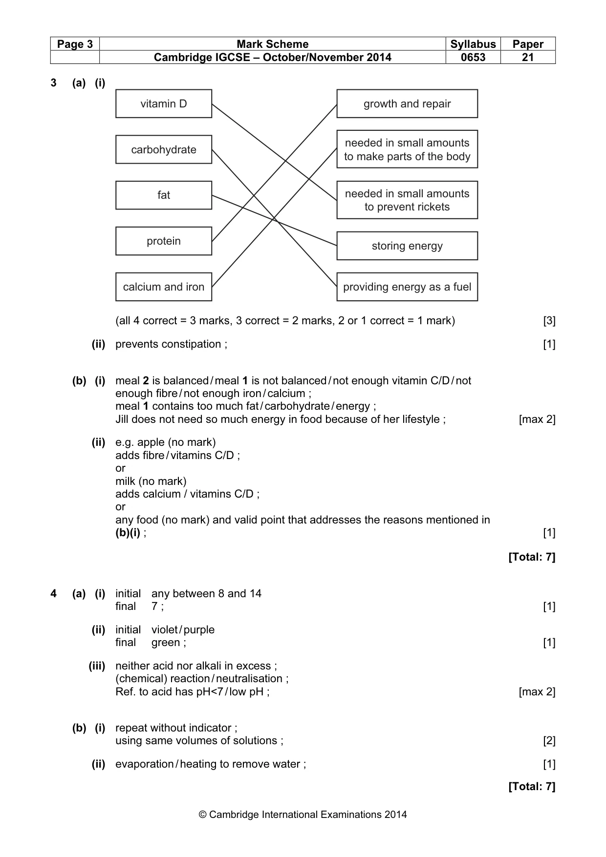 Mark scheme, page 3 of 6