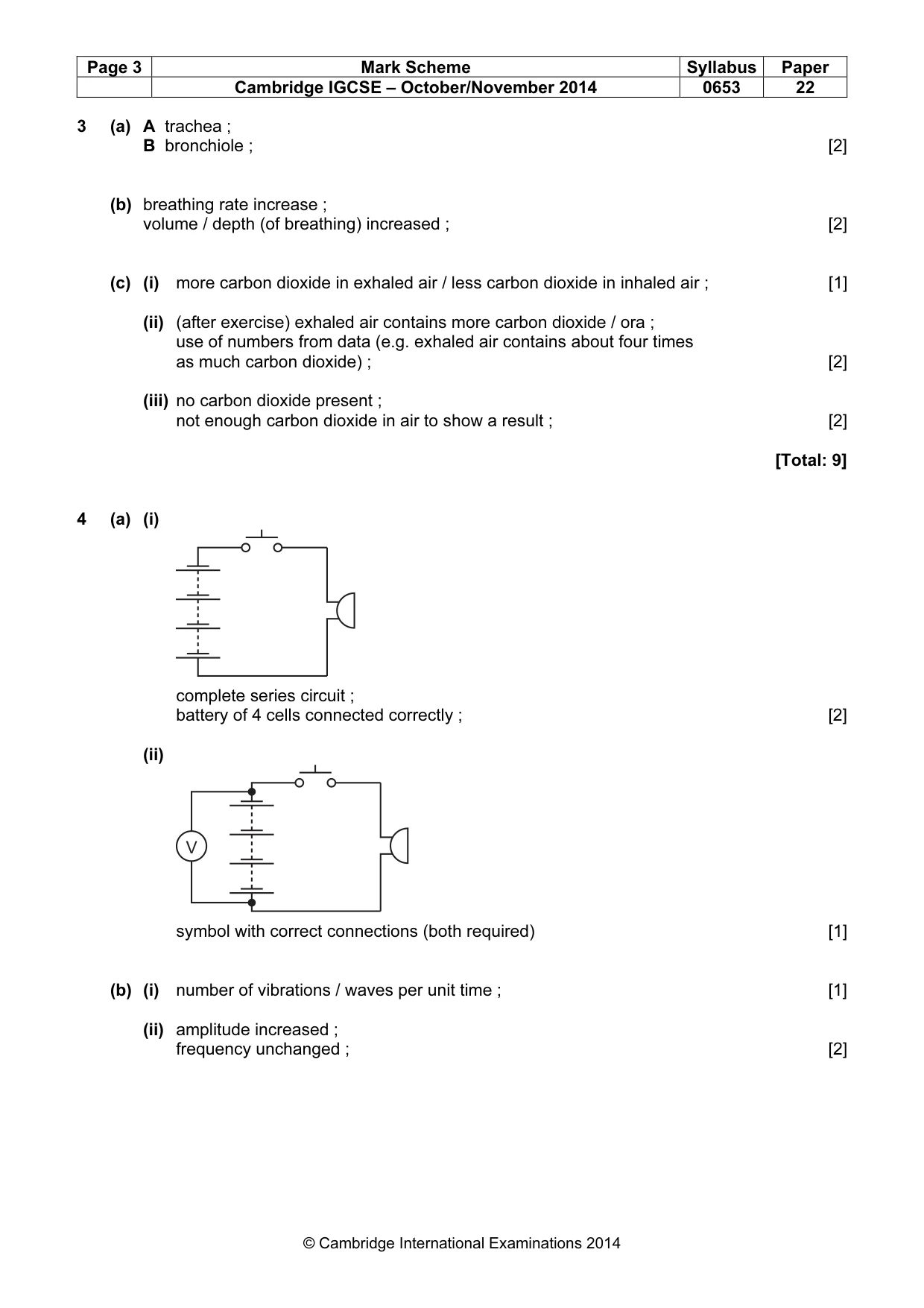Mark scheme, page 3 of 6