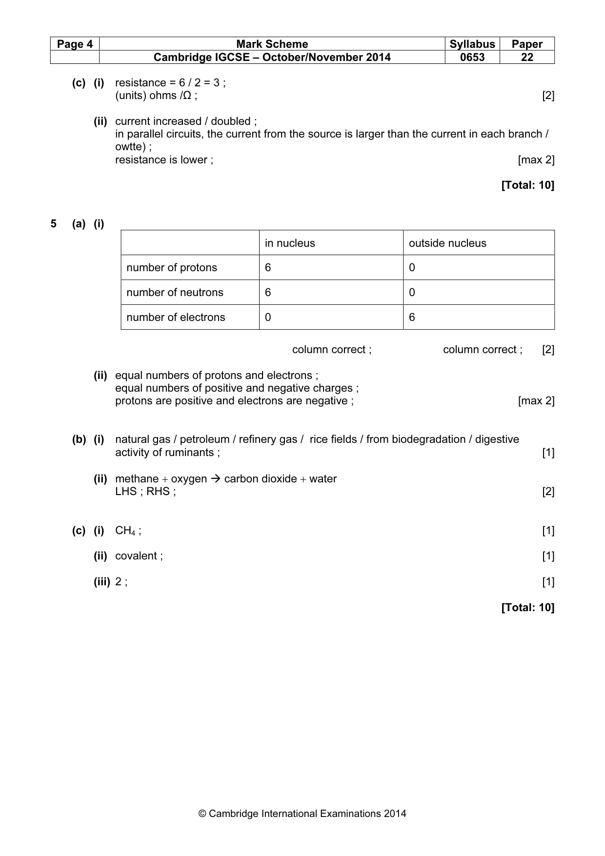 Mark scheme, page 4 of 6