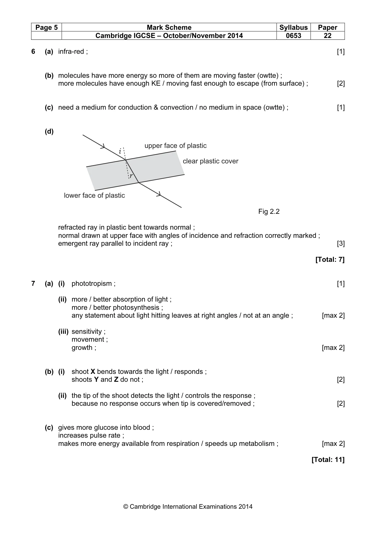 Mark scheme, page 5 of 6