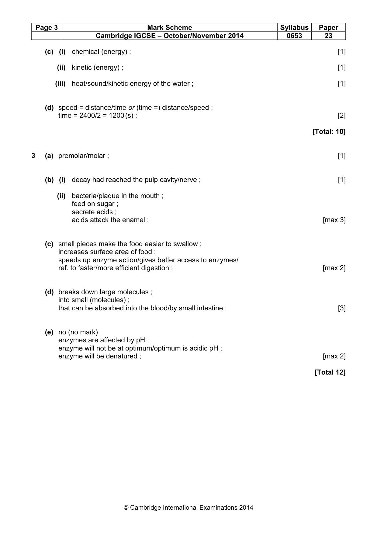 Mark scheme, page 3 of 7
