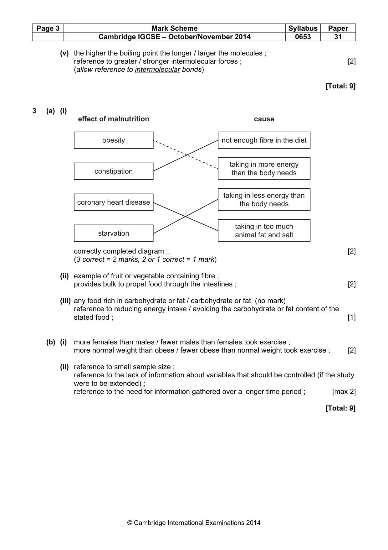 Mark scheme, page 3 of 7