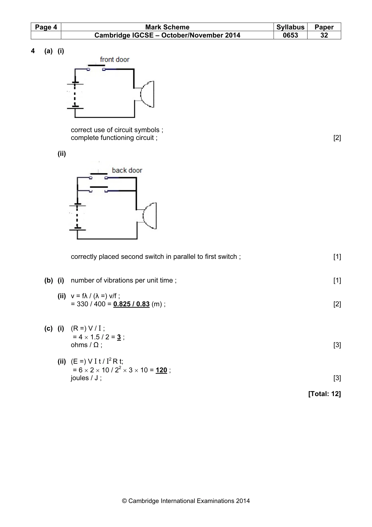 Mark scheme, page 4 of 7