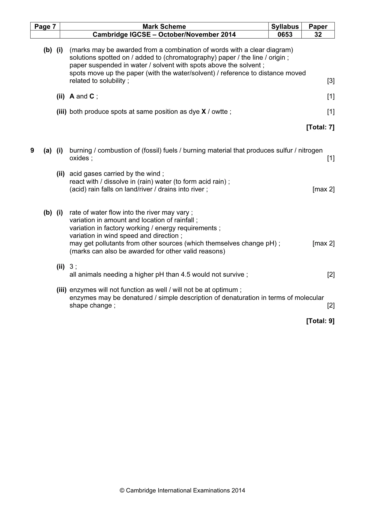 Mark scheme, page 7 of 7