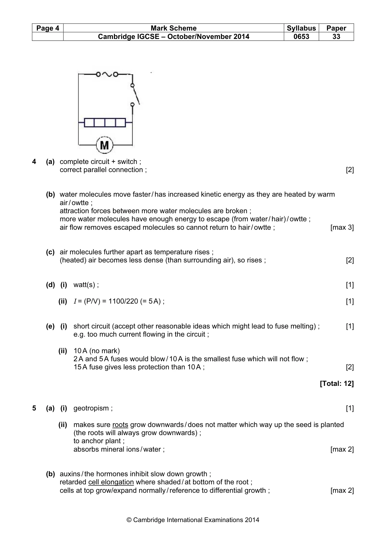 Mark scheme, page 4 of 6
