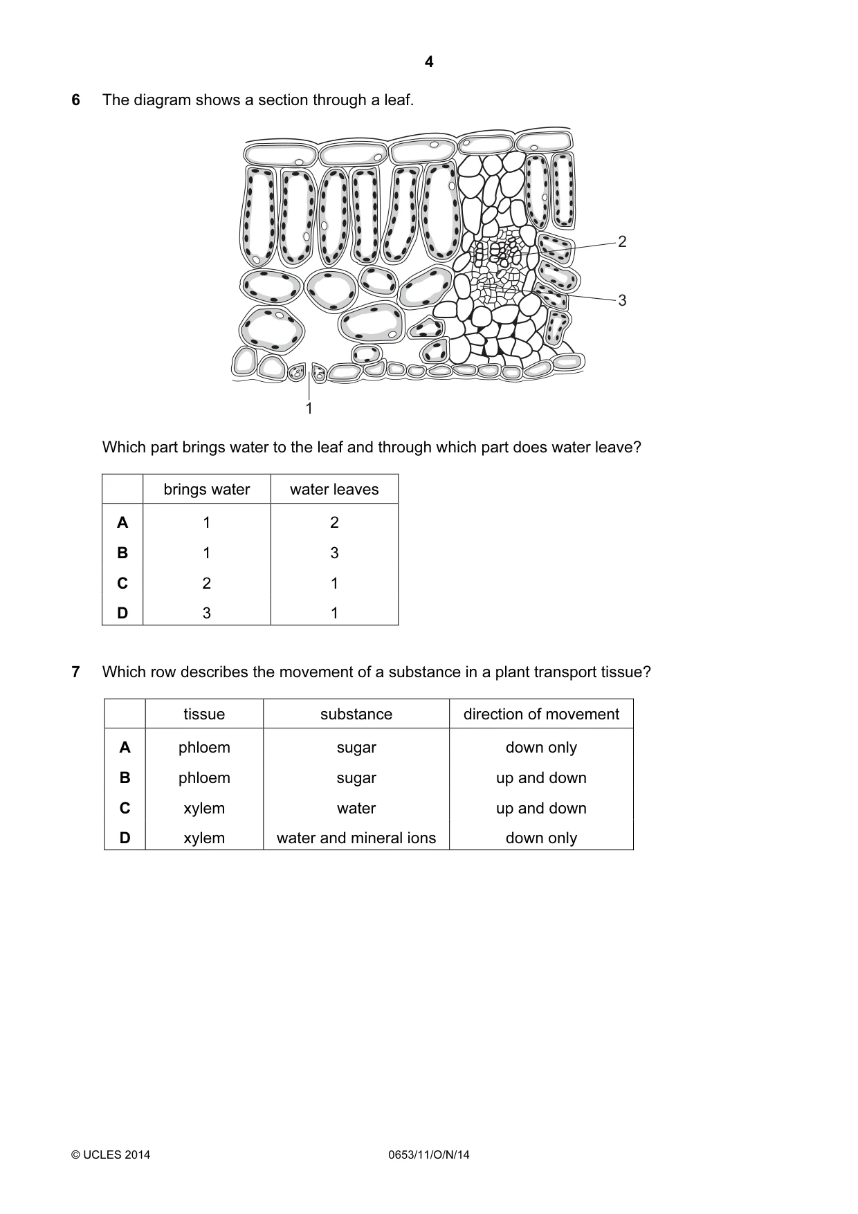 Cambridge IGCSE Science - Combined 0653 2014 Oct/Nov Paper 1 · Variant 1 question paper, page 4 of 20