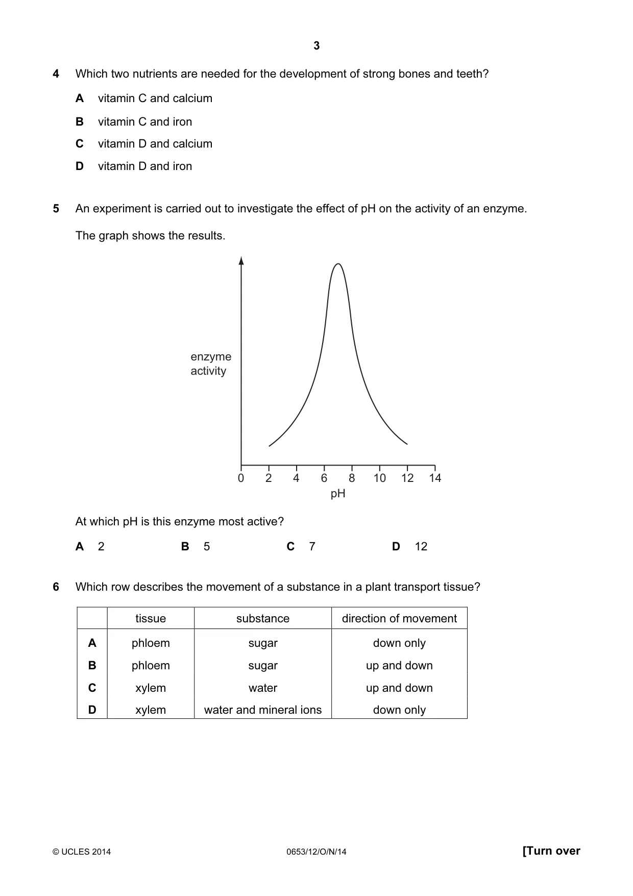 Cambridge IGCSE Science - Combined 0653 2014 Oct/Nov Paper 1 · Variant 2 question paper, page 3 of 20