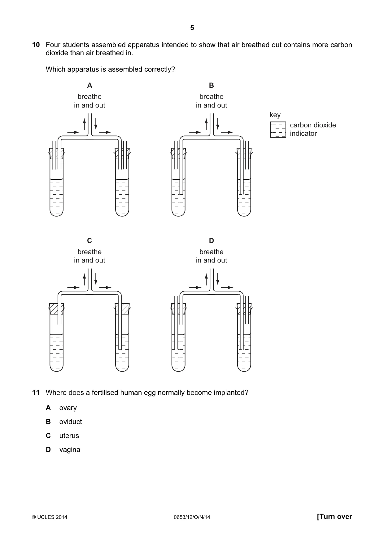 Cambridge IGCSE Science - Combined 0653 2014 Oct/Nov Paper 1 · Variant 2 question paper, page 5 of 20