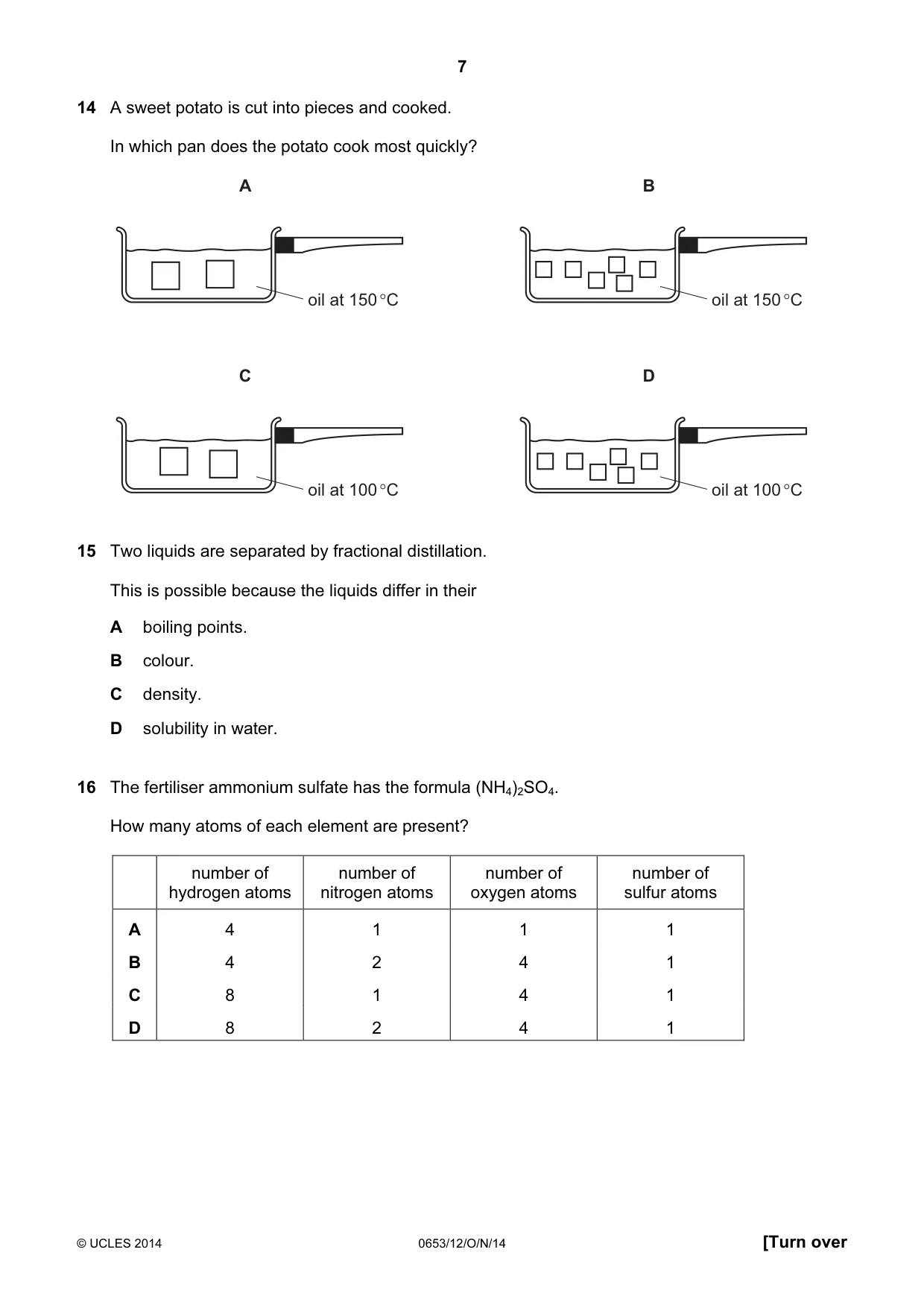 Cambridge IGCSE Science - Combined 0653 2014 Oct/Nov Paper 1 · Variant 2 question paper, page 7 of 20