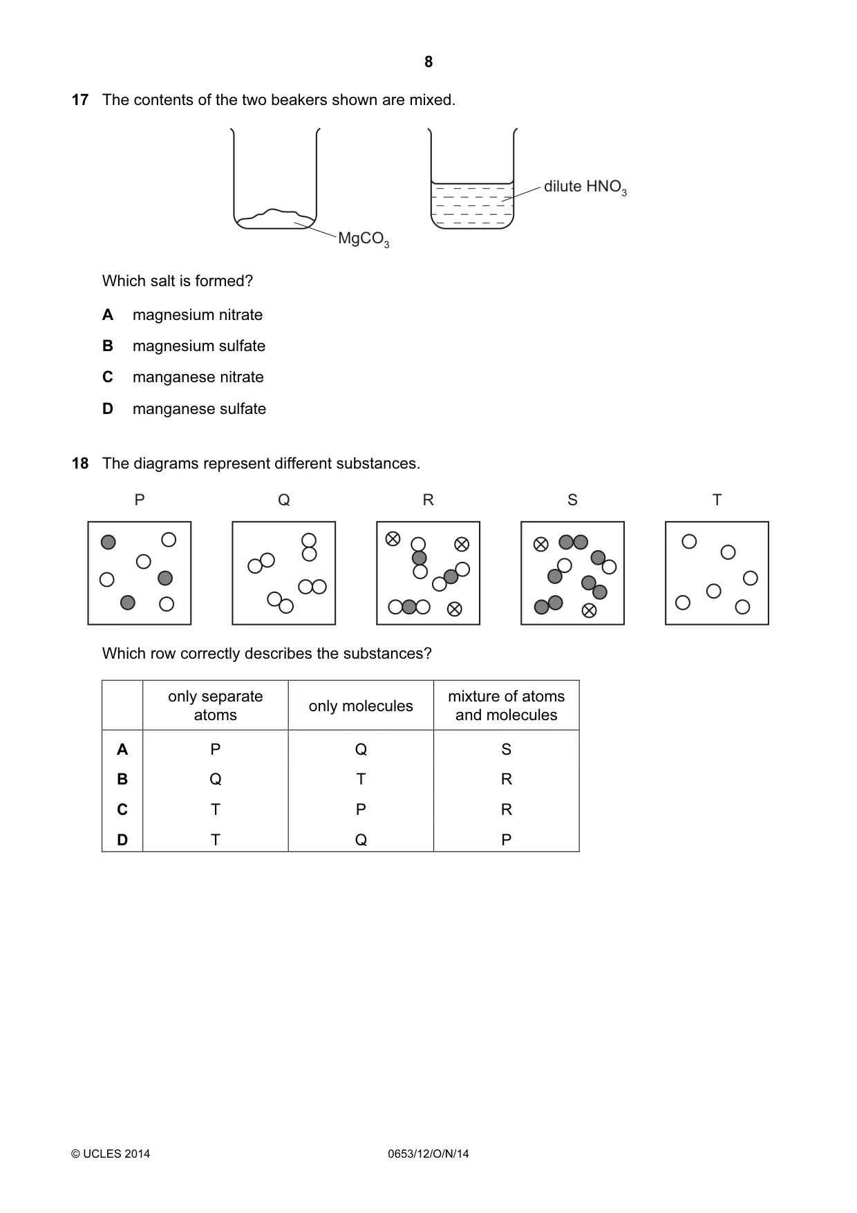 Cambridge IGCSE Science - Combined 0653 2014 Oct/Nov Paper 1 · Variant 2 question paper, page 8 of 20