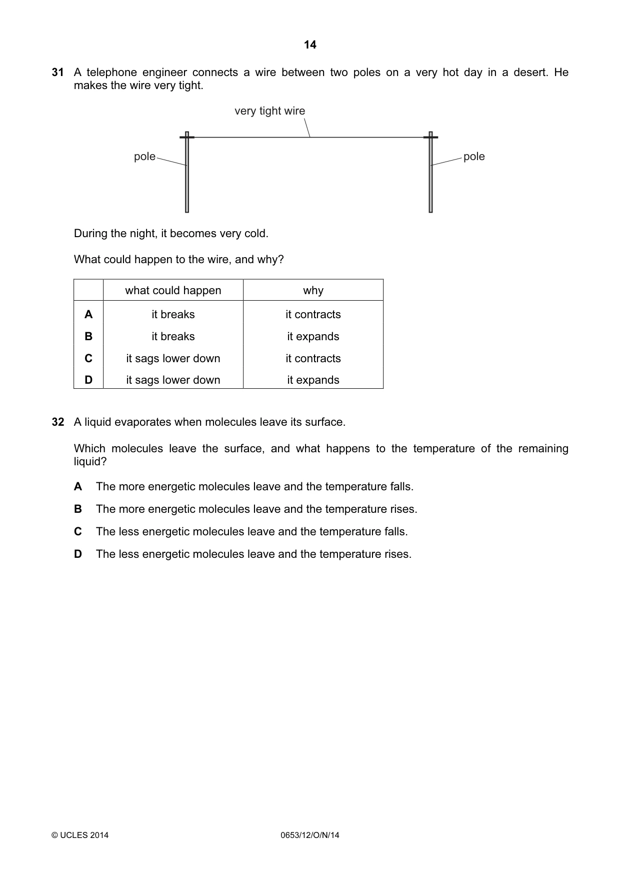 Cambridge IGCSE Science - Combined 0653 2014 Oct/Nov Paper 1 · Variant 2 question paper, page 14 of 20