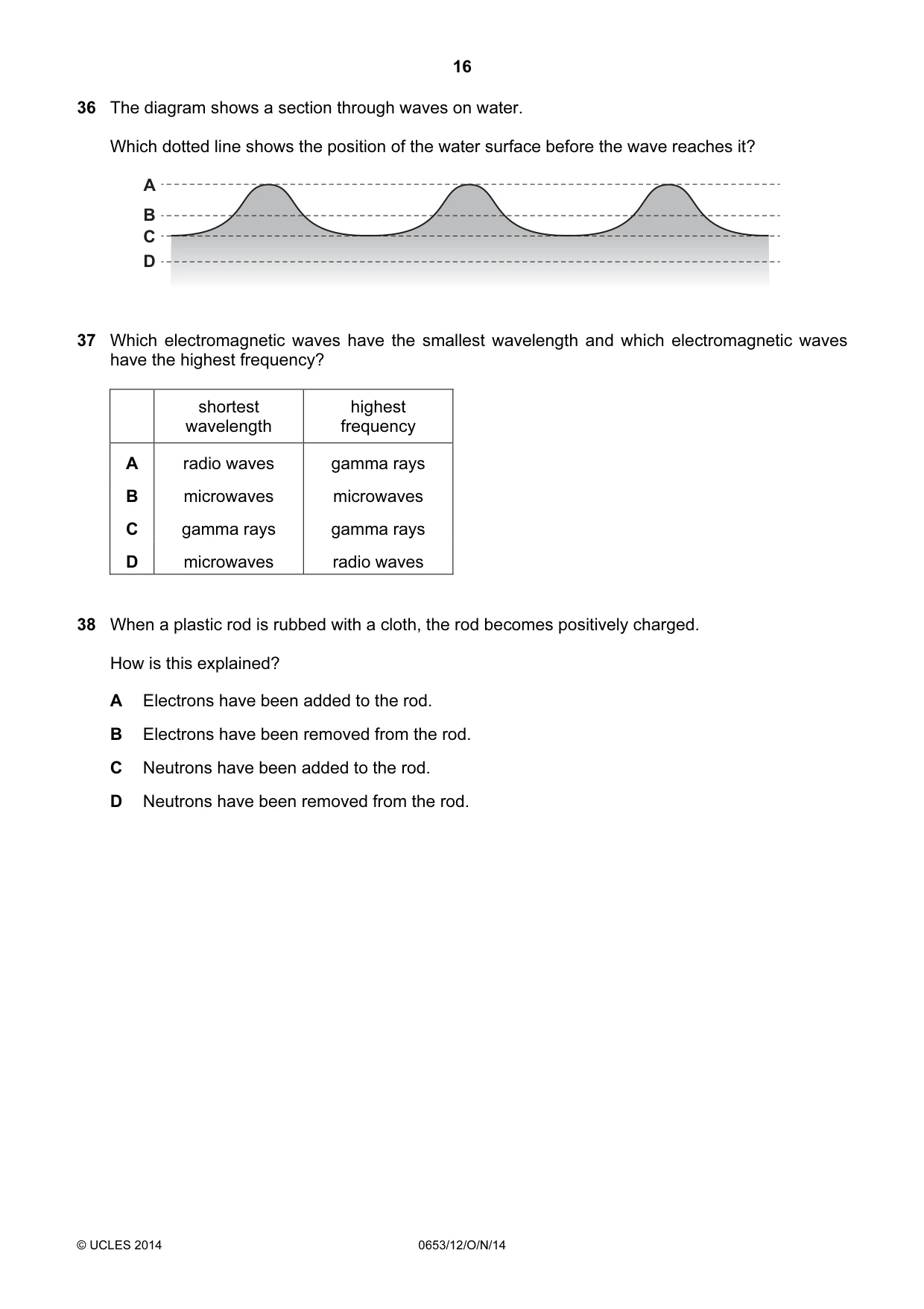 Cambridge IGCSE Science - Combined 0653 2014 Oct/Nov Paper 1 · Variant 2 question paper, page 16 of 20