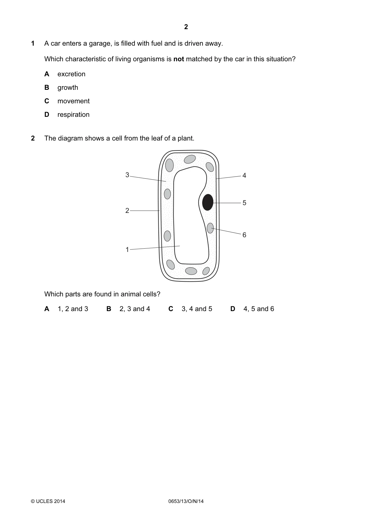 Cambridge IGCSE Science - Combined 0653 2014 Oct/Nov Paper 1 · Variant 3 question paper, page 2 of 20