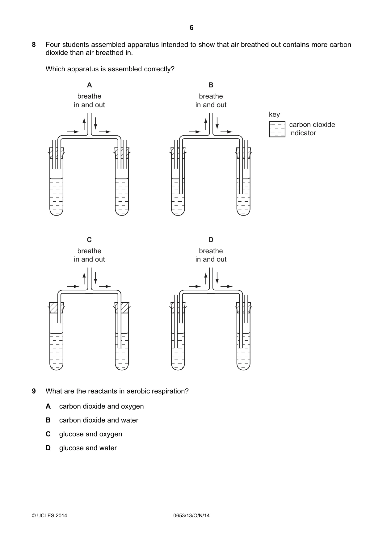 Cambridge IGCSE Science - Combined 0653 2014 Oct/Nov Paper 1 · Variant 3 question paper, page 6 of 20