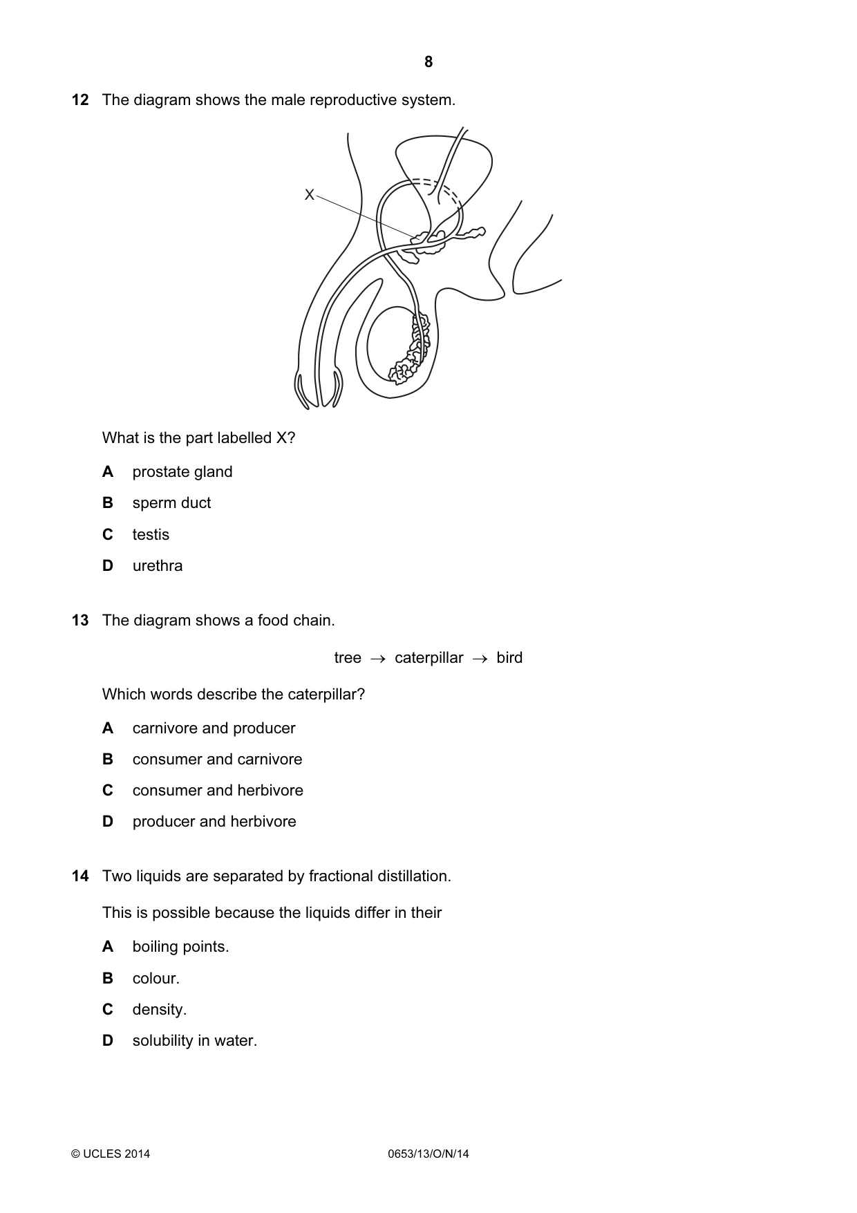 Cambridge IGCSE Science - Combined 0653 2014 Oct/Nov Paper 1 · Variant 3 question paper, page 8 of 20