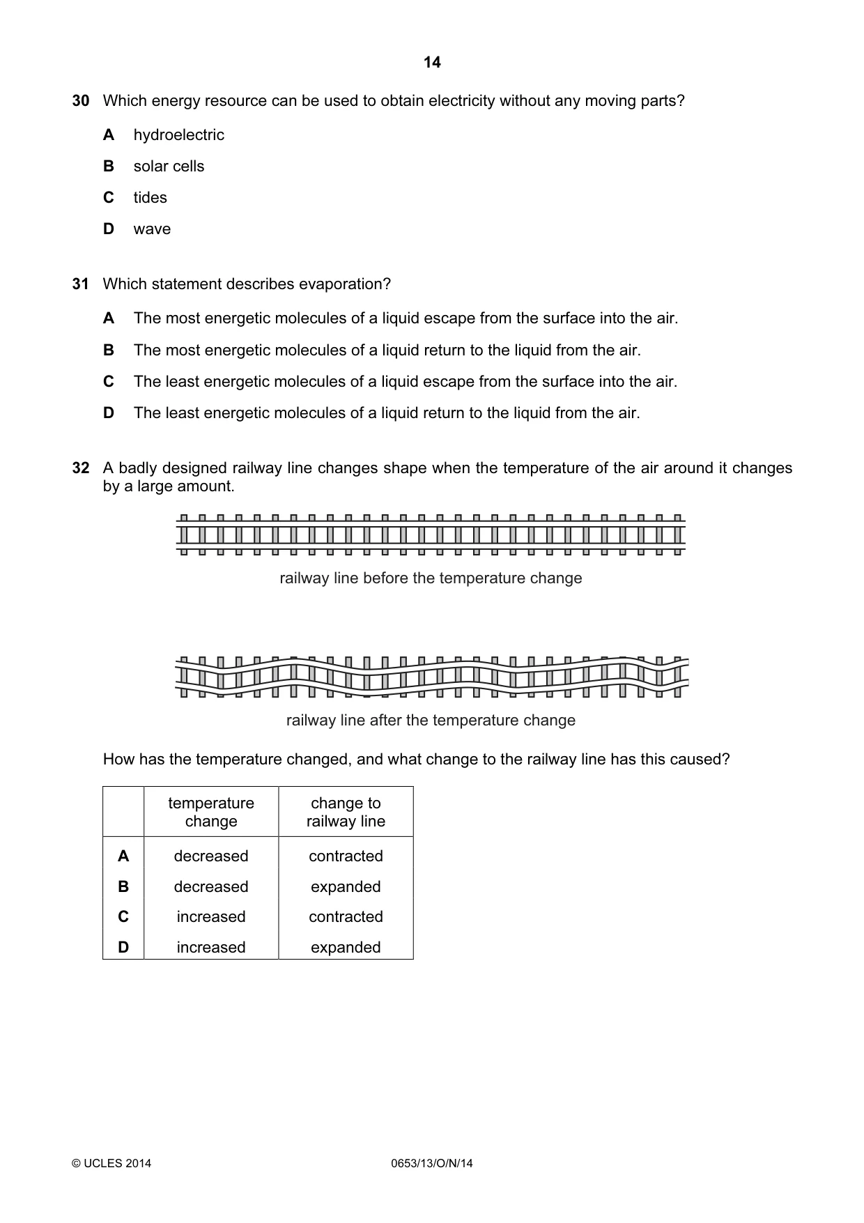 Cambridge IGCSE Science - Combined 0653 2014 Oct/Nov Paper 1 · Variant 3 question paper, page 14 of 20