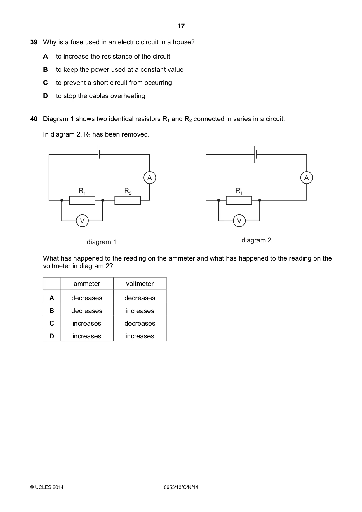 Cambridge IGCSE Science - Combined 0653 2014 Oct/Nov Paper 1 · Variant 3 question paper, page 17 of 20