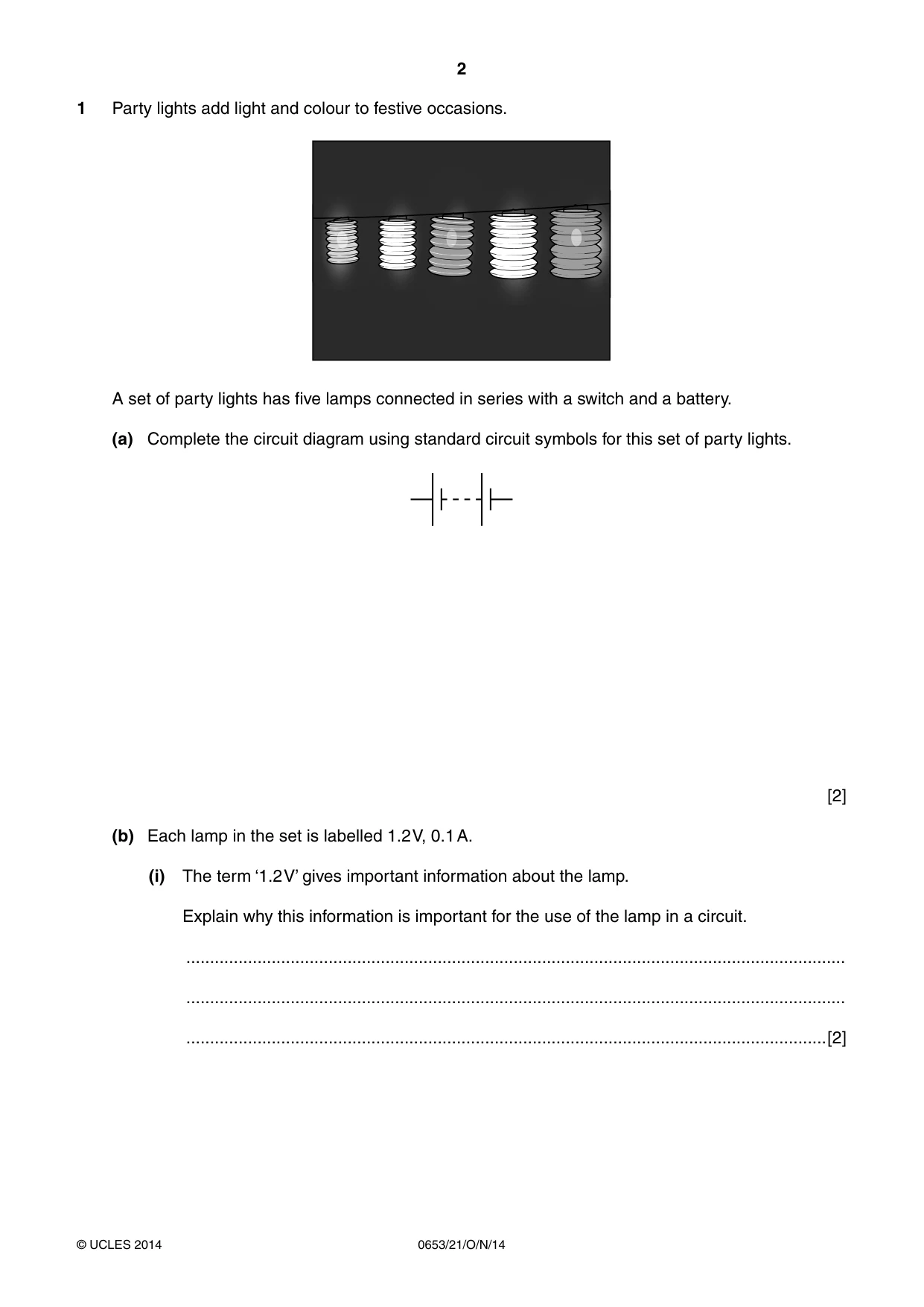 Cambridge IGCSE Science - Combined 0653 2014 Oct/Nov Paper 2 · Variant 1 question paper, page 2 of 20