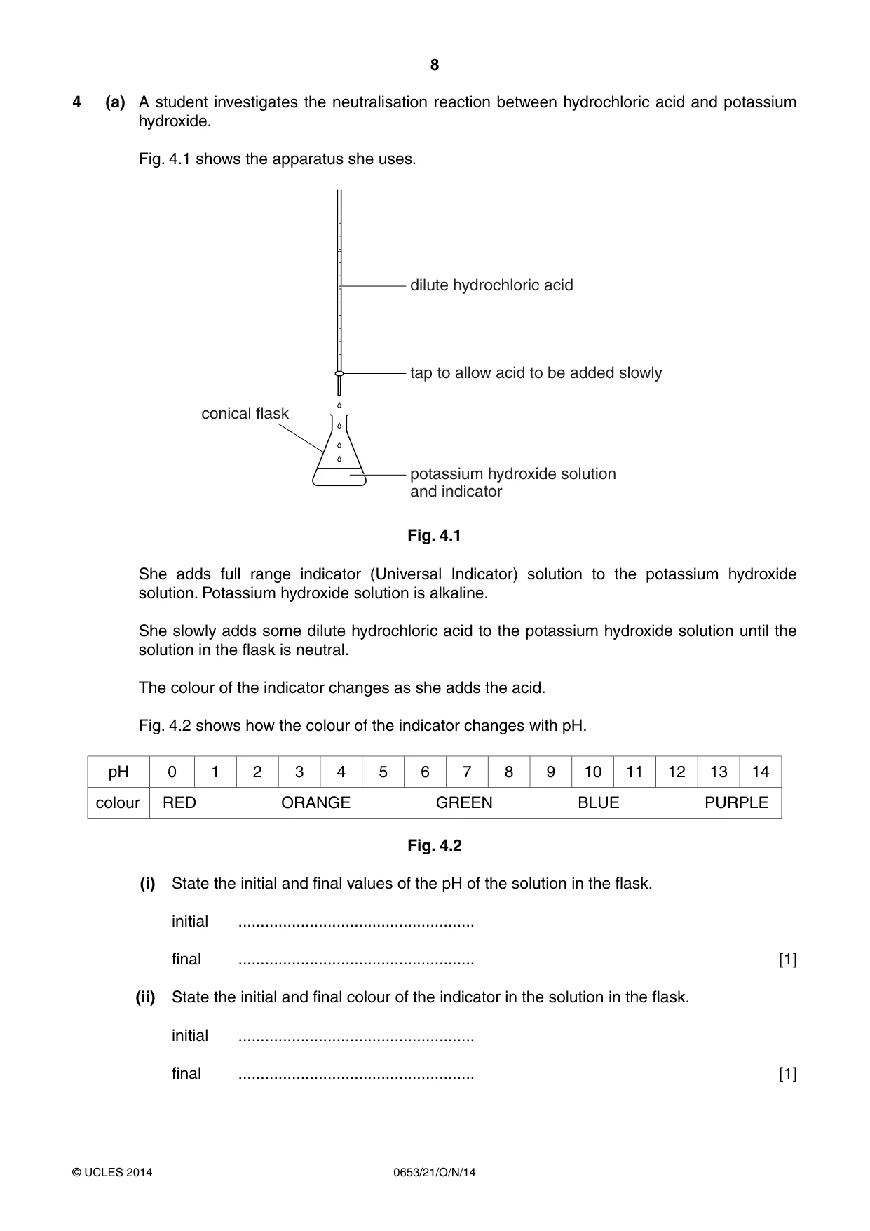 Cambridge IGCSE Science - Combined 0653 2014 Oct/Nov Paper 2 · Variant 1 question paper, page 8 of 20