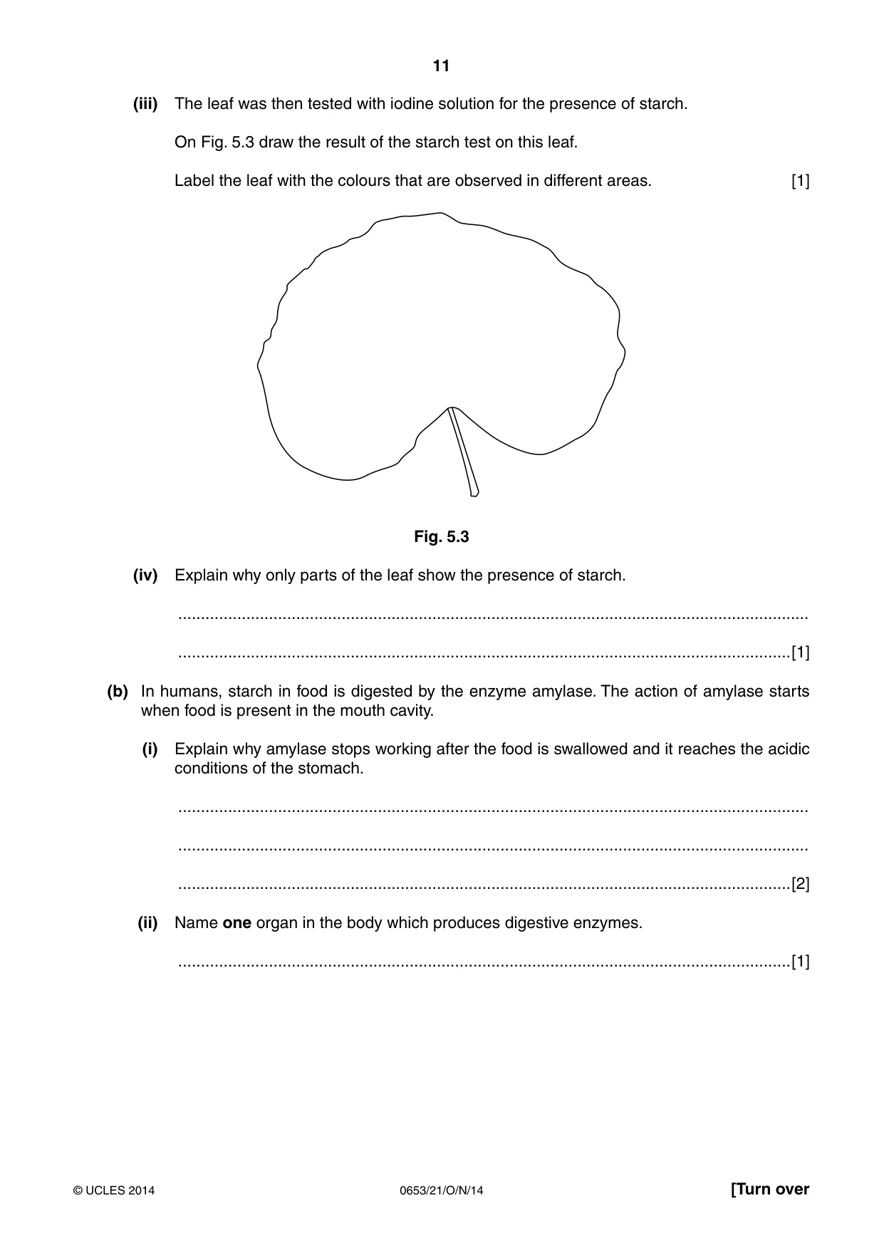 Cambridge IGCSE Science - Combined 0653 2014 Oct/Nov Paper 2 · Variant 1 question paper, page 11 of 20