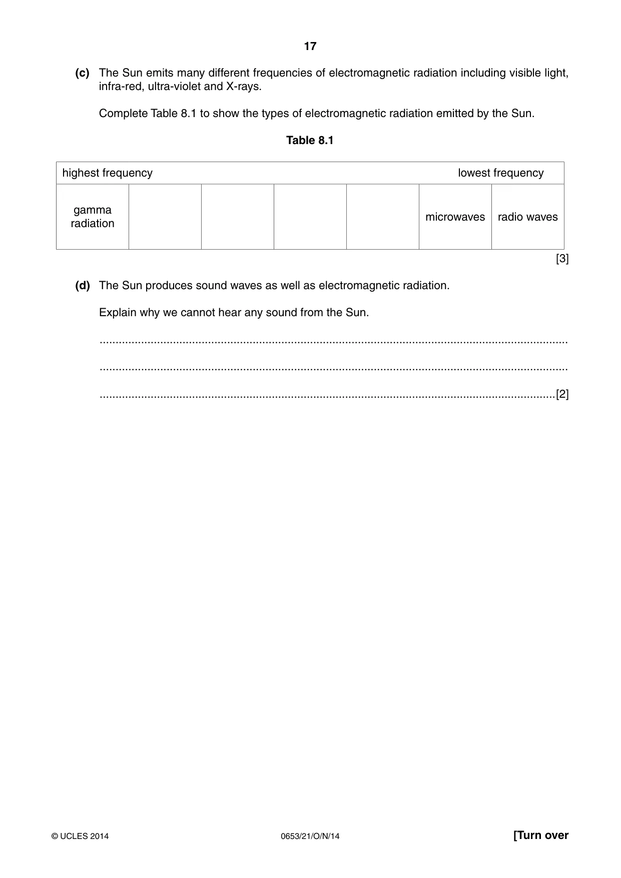 Cambridge IGCSE Science - Combined 0653 2014 Oct/Nov Paper 2 · Variant 1 question paper, page 17 of 20